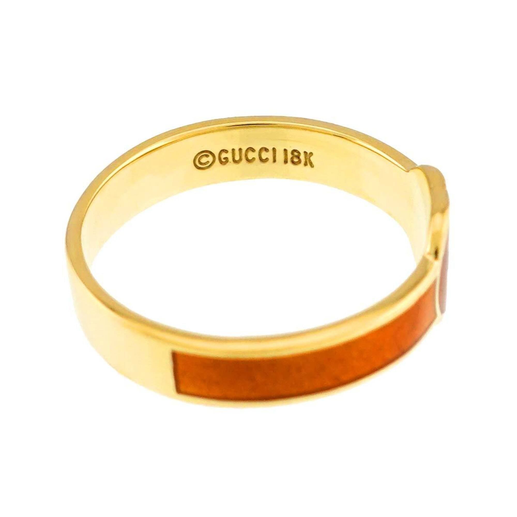 Gucci Gucci Interlocking Ring, Size 1, Enamel, 18K Yellow Gold (750), Ring Size ONE SIZE - 2 Thumbnail