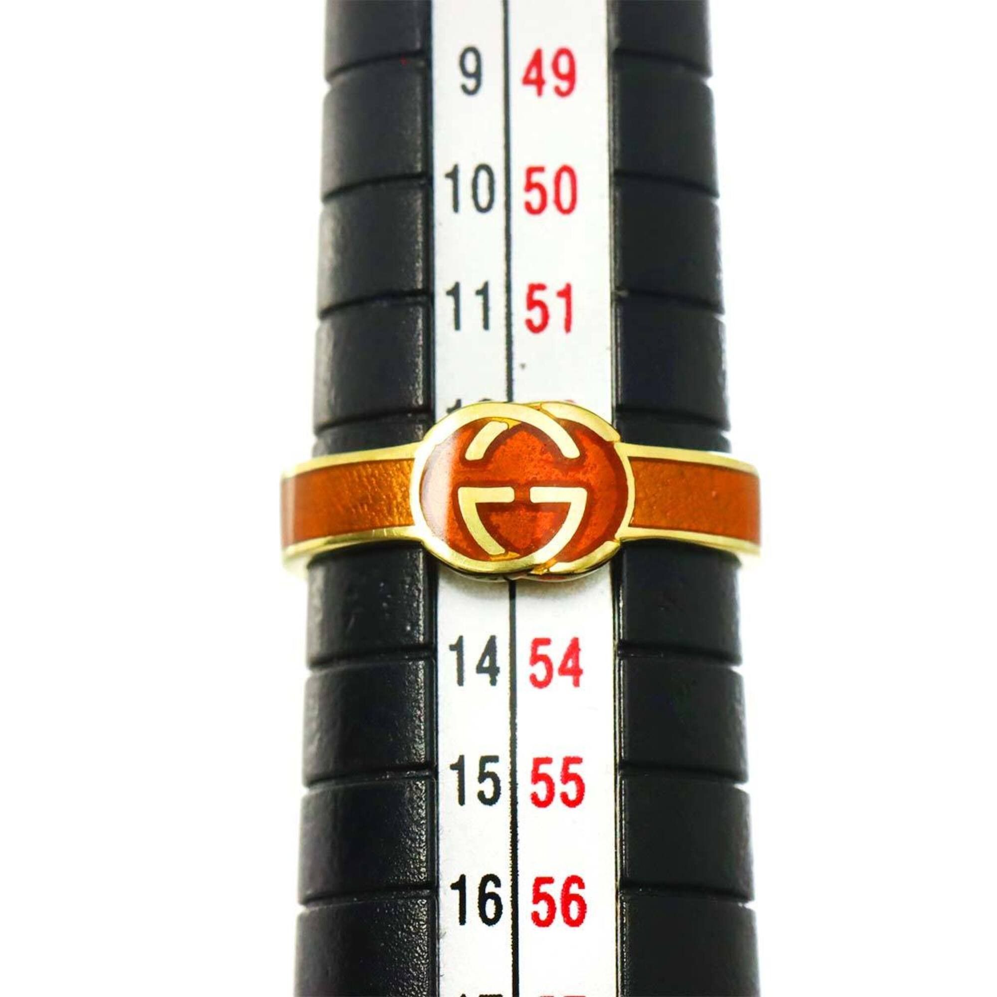 Gucci Gucci Interlocking Ring, Size 1, Enamel, 18K Yellow Gold (750), Ring Size ONE SIZE - 4 Thumbnail