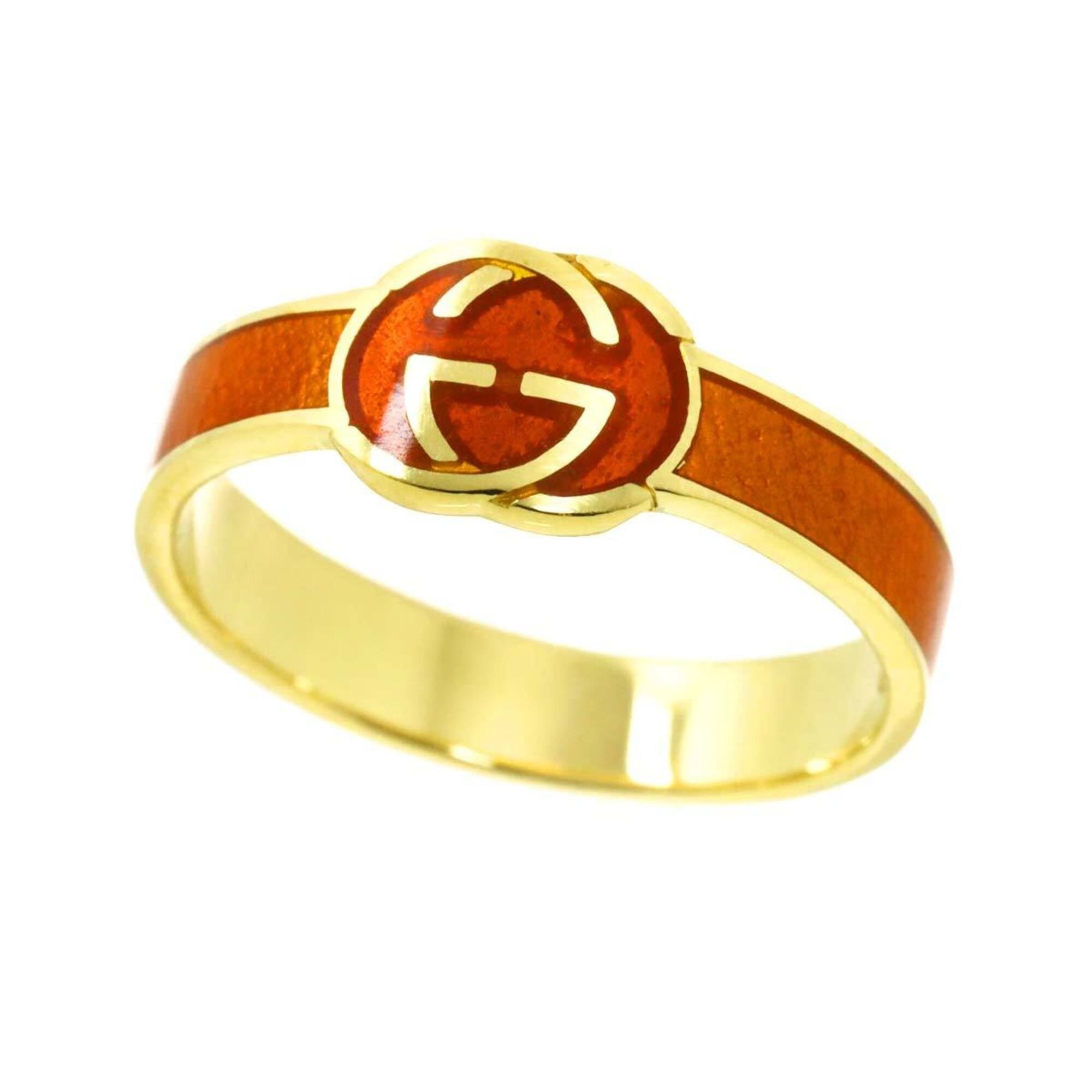 Gucci Gucci Interlocking Ring, Size 1, Enamel, 18K Yellow Gold (750), Ring Size ONE SIZE - 3 Thumbnail