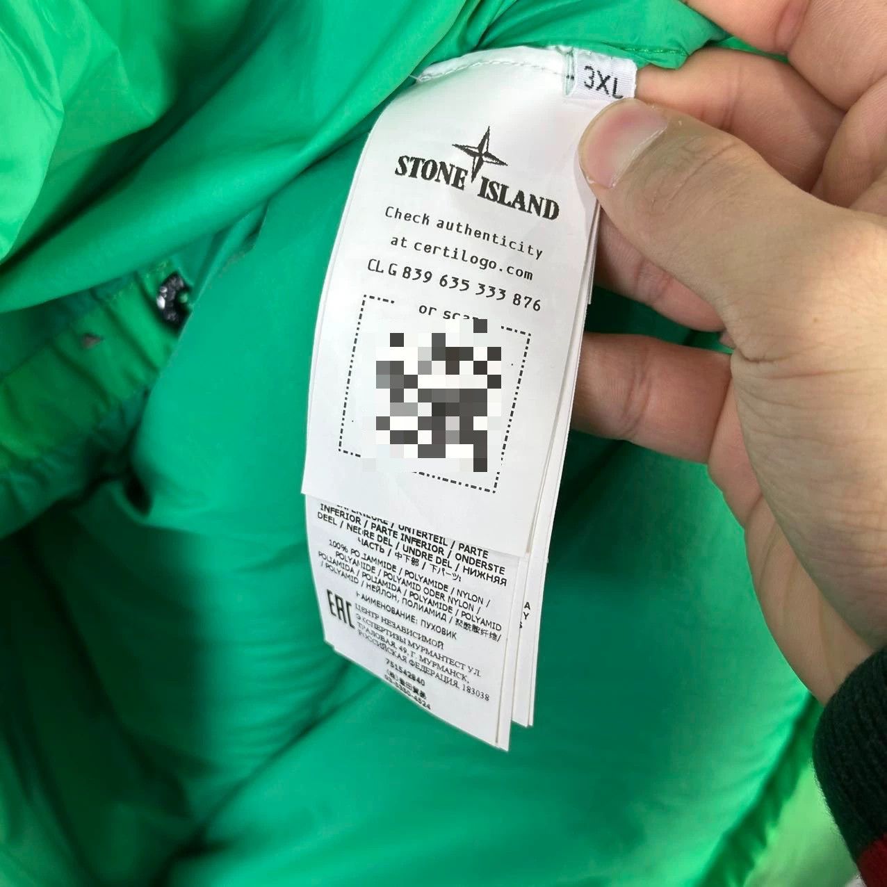 Stone Island Stone Island Bright Green Down Jacket Size US XL / EU 56 / 4 - 4 Thumbnail