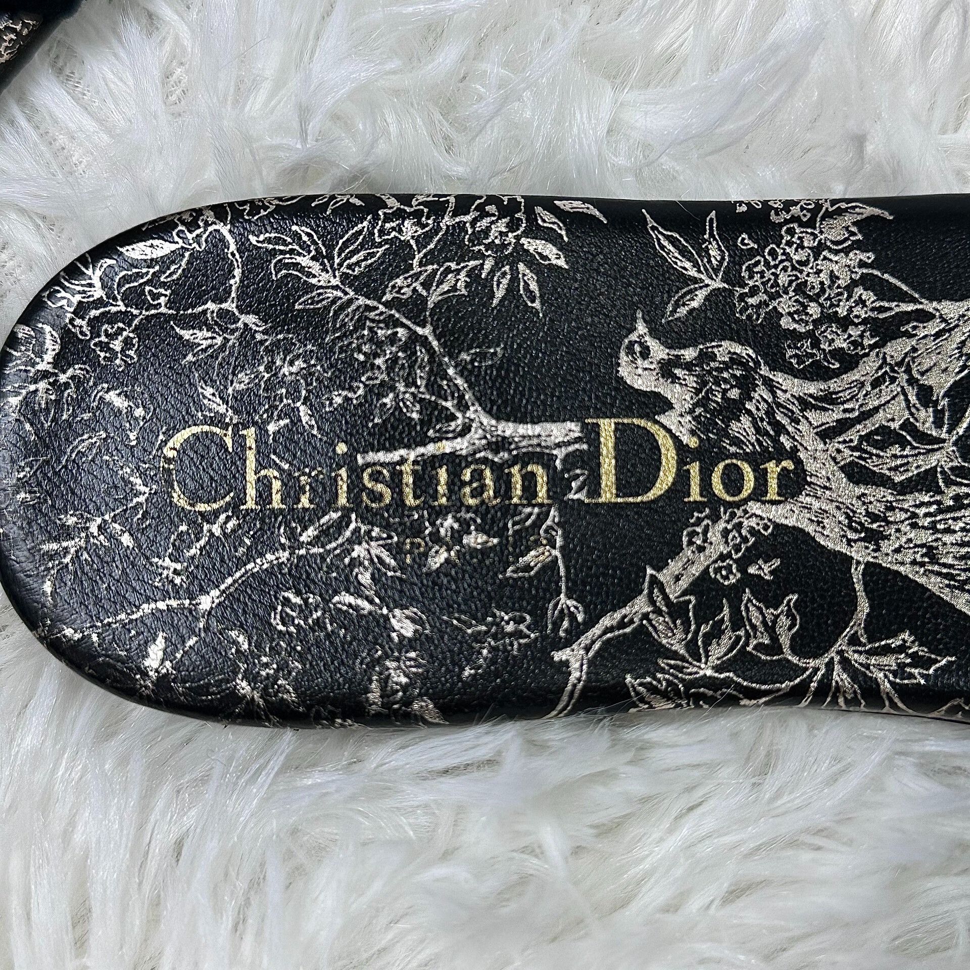 Dior Dior Dway Metallic Floral Slide Sandals Size US 5 / IT 35 - 4 Thumbnail