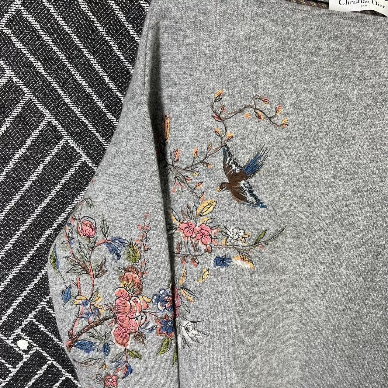 Dior Dior Women's Embroidered Floral Knit Size S / US 4 / IT 40 - 2 Thumbnail