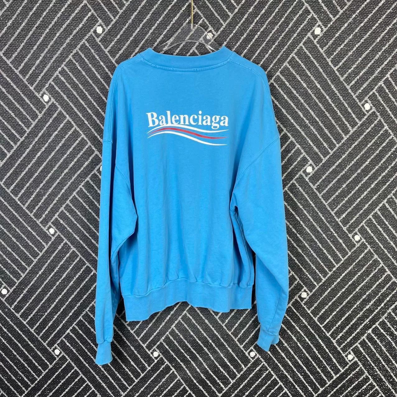 Balenciaga Balenciaga Cola Sky Blue Logo Sweatshirt Size XS / US 0-2 / IT 36-38 - 2 Thumbnail