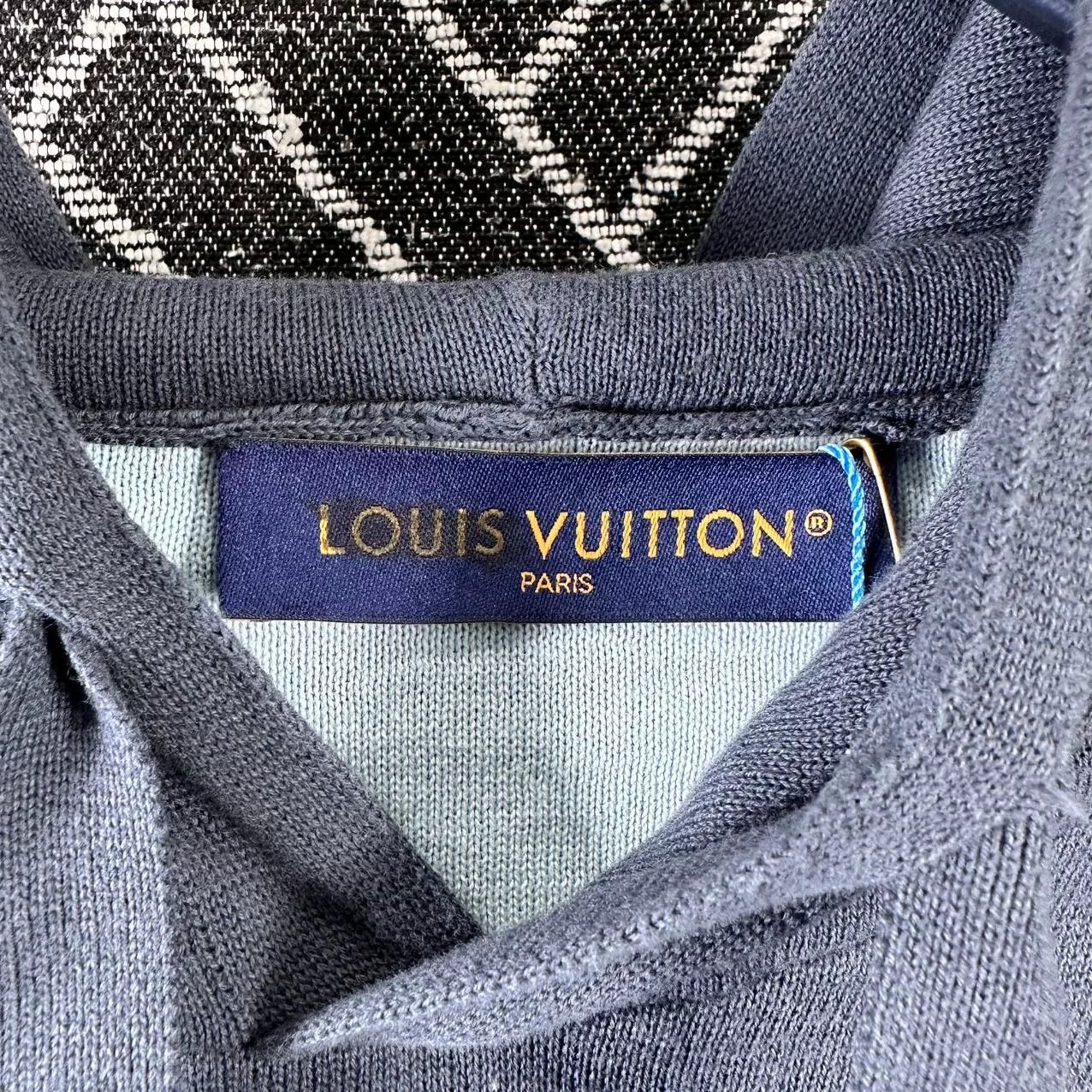 Louis Vuitton Louis Vuitton Gray Logo Print Hooded Sweatshirt Size US L / EU 52-54 / 3 - 3 Thumbnail