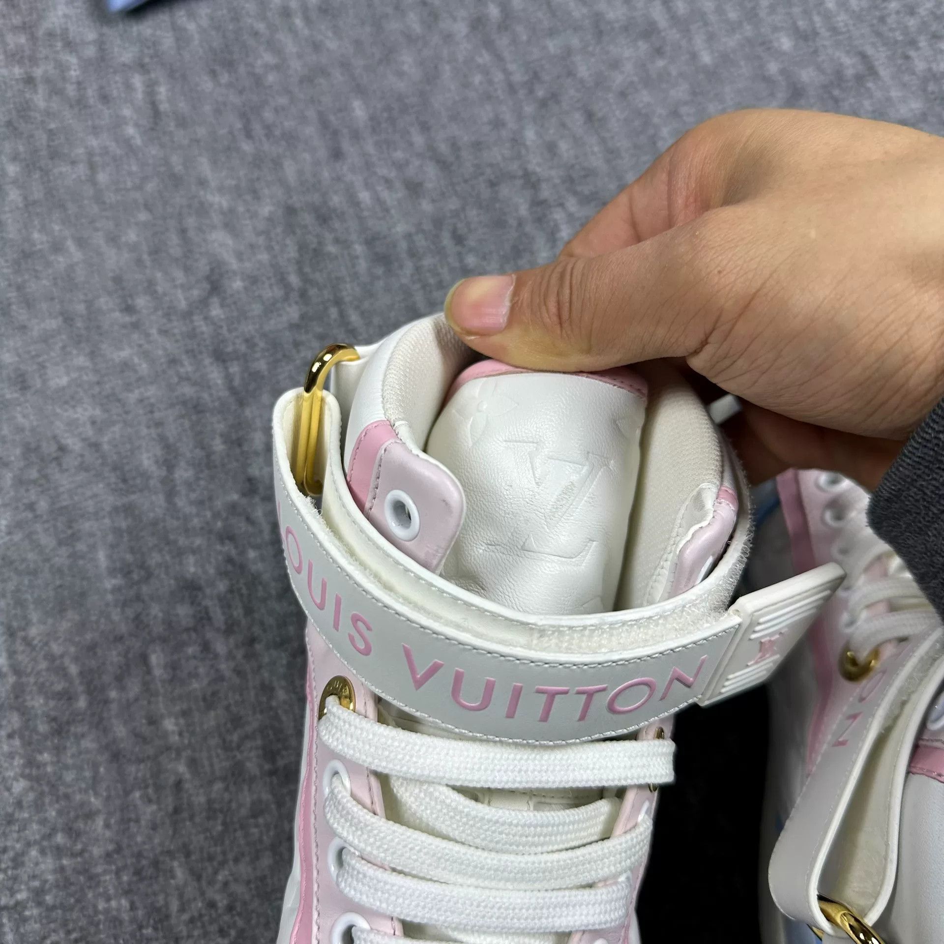 Louis Vuitton LV Macaron High-Top Leather Shoes Size US 5.5 / IT 35.5 - 7 Thumbnail