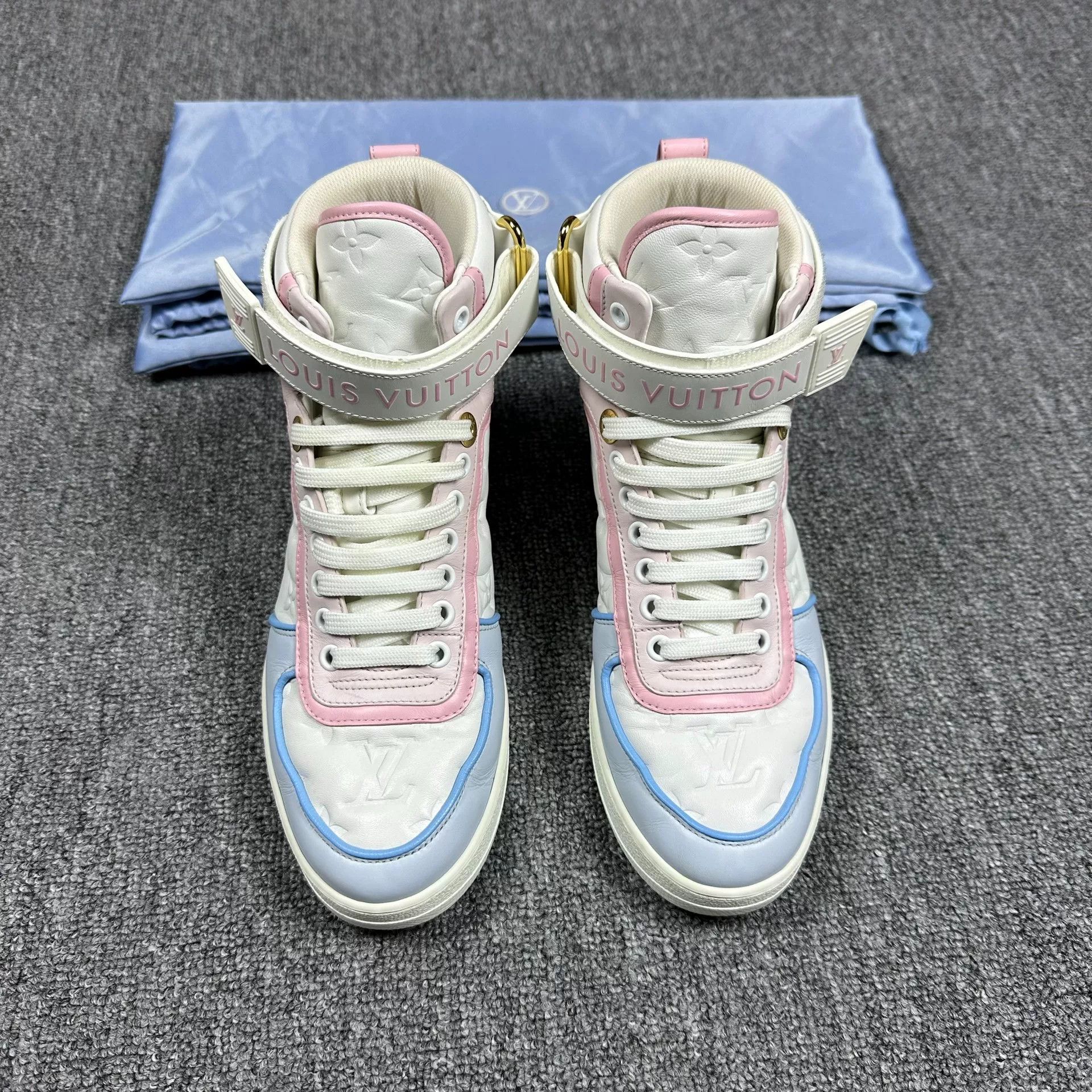 Louis Vuitton LV Macaron High-Top Leather Shoes Size US 5.5 / IT 35.5 - 2 Thumbnail