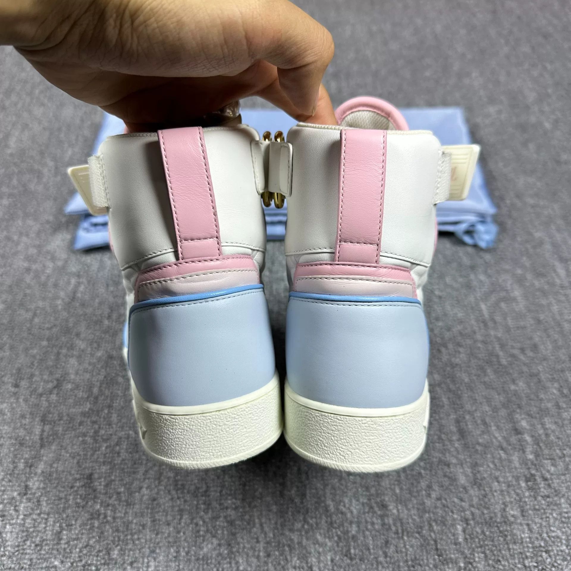 Louis Vuitton LV Macaron High-Top Leather Shoes Size US 5.5 / IT 35.5 - 3 Thumbnail