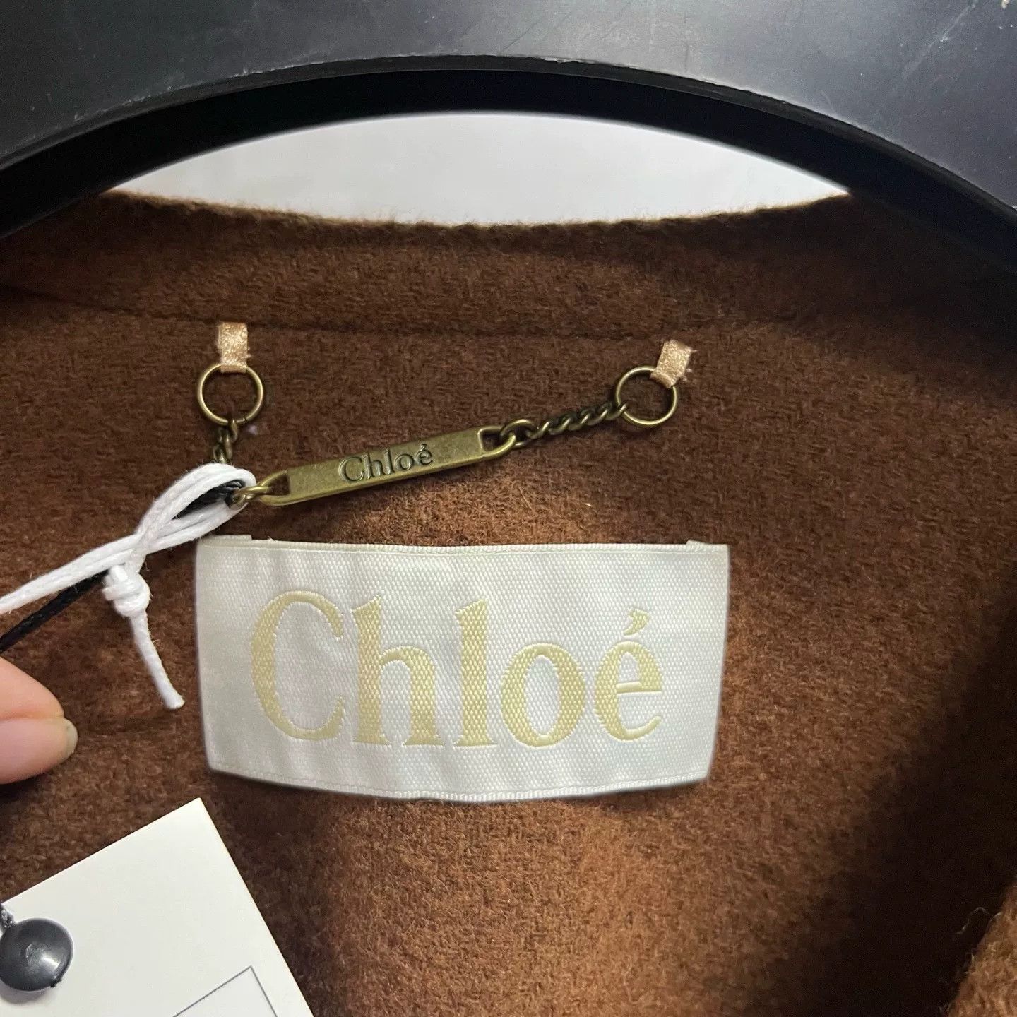 Chloe Chloe Brown Wool Double-Breasted Lapel Coat Size XS / US 0-2 / IT 36-38 - 3 Thumbnail