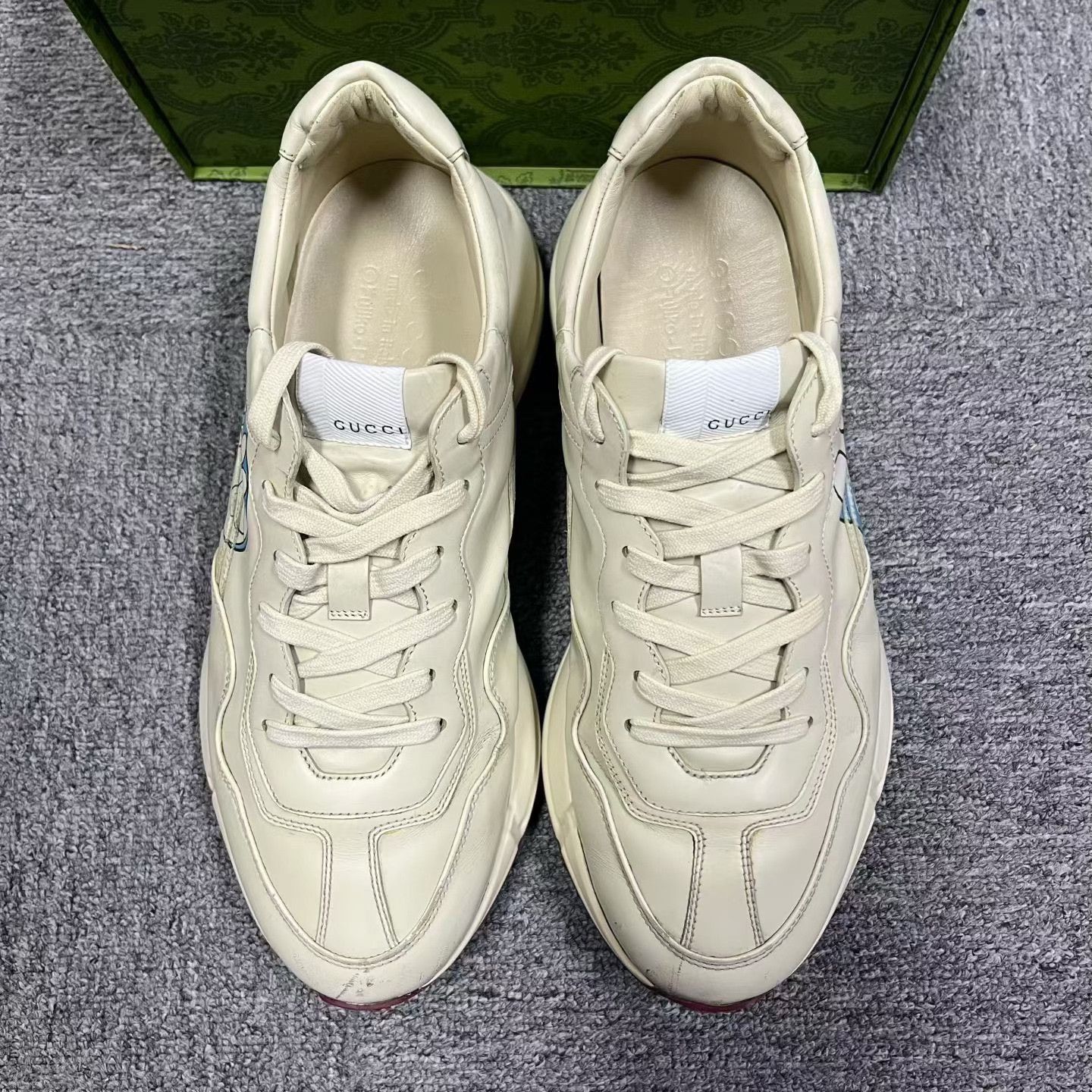 Gucci Gucci White Synthetic Leather Dad Shoes Size US 9.5 / EU 42-43 - 2 Thumbnail