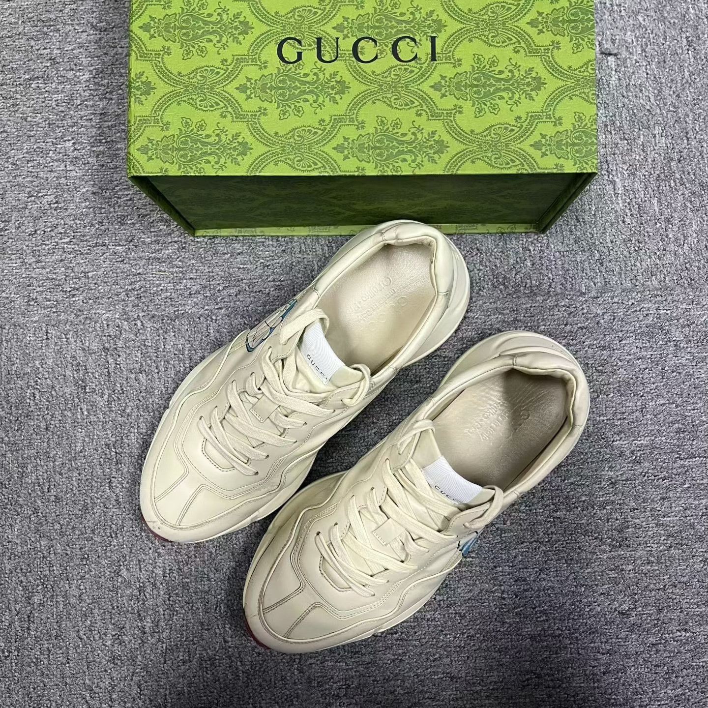 Gucci Gucci White Synthetic Leather Dad Shoes Size US 9.5 / EU 42-43 - 3 Thumbnail