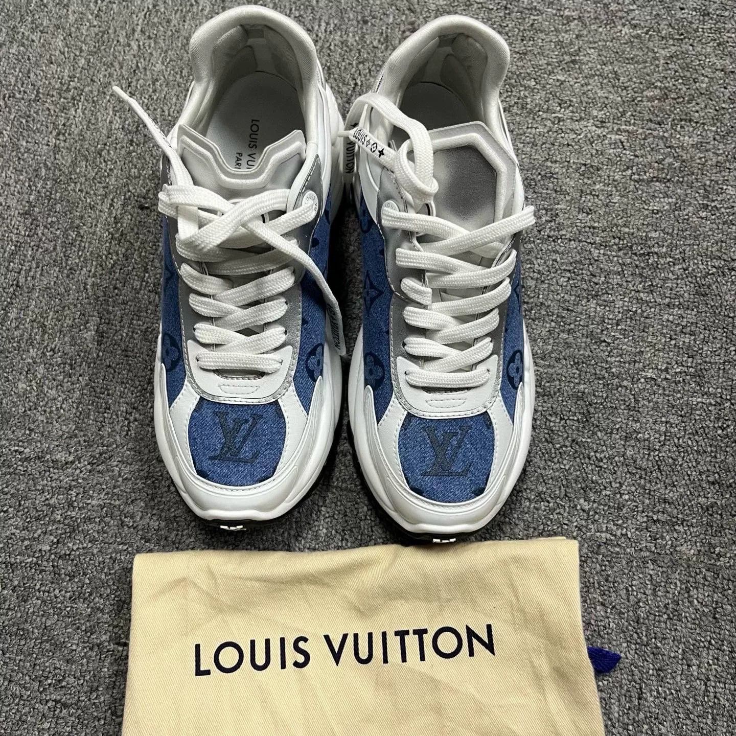 Louis Vuitton Louis Vuitton Denim Low-Top Sneakers Size US 4.5 / IT 34.5 - 2 Thumbnail