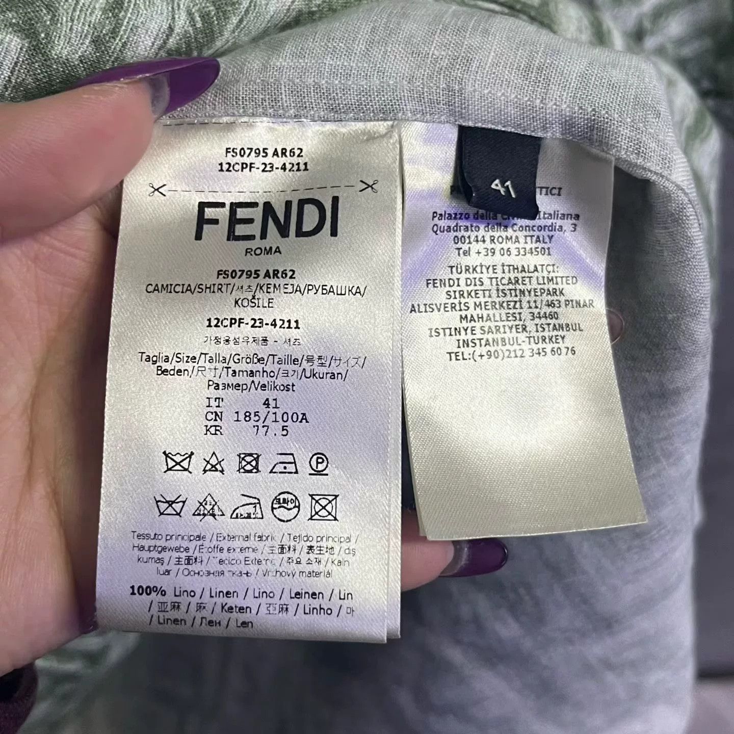 Fendi Fendi 2024 Green Logo Print Short-Sleeve Shirt Size US M / EU 48-50 / 2 - 4 Thumbnail