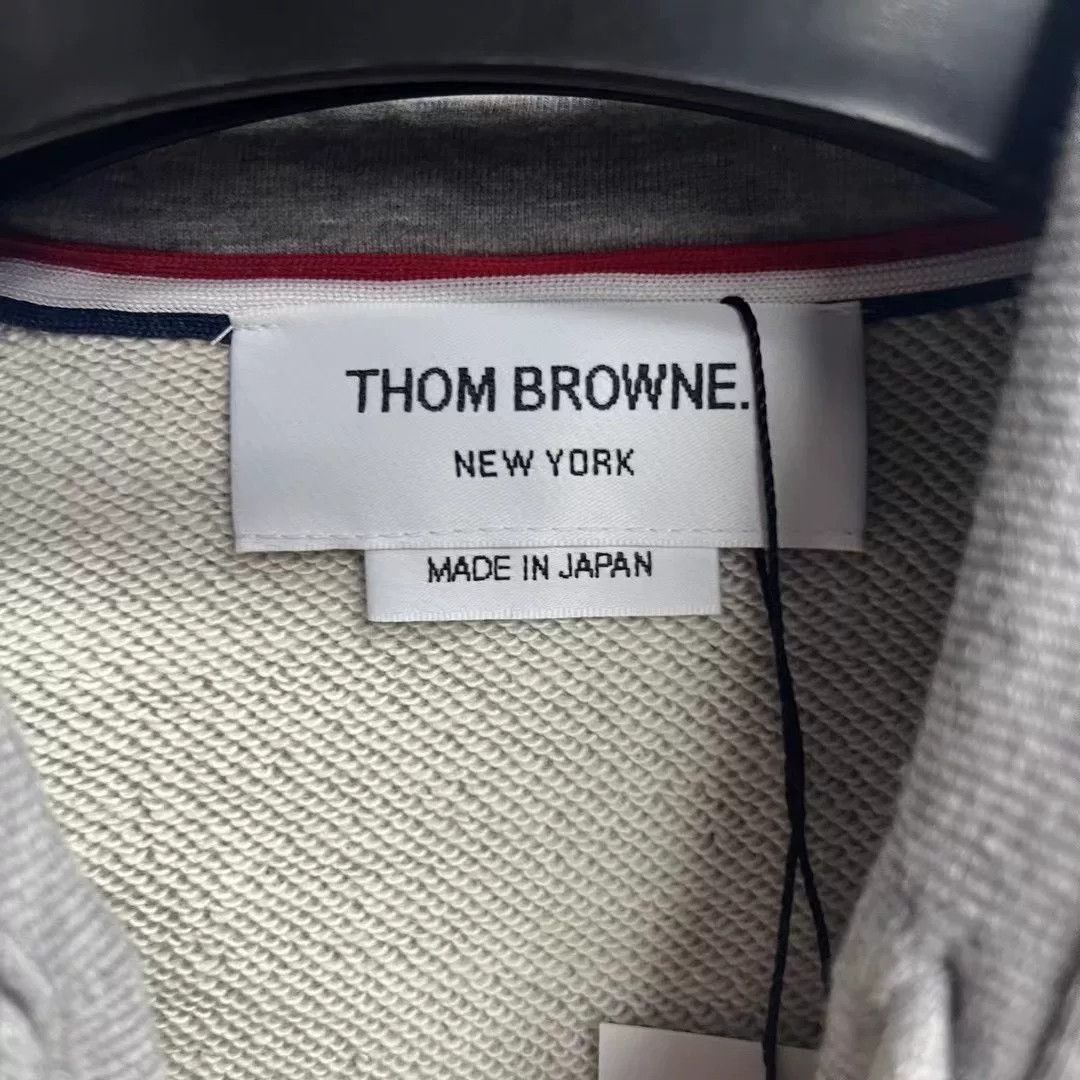 Thom Browne Thom Browne Gray Striped Logo Zip Jacket Size US XS / EU 42 / 0 - 6 Thumbnail