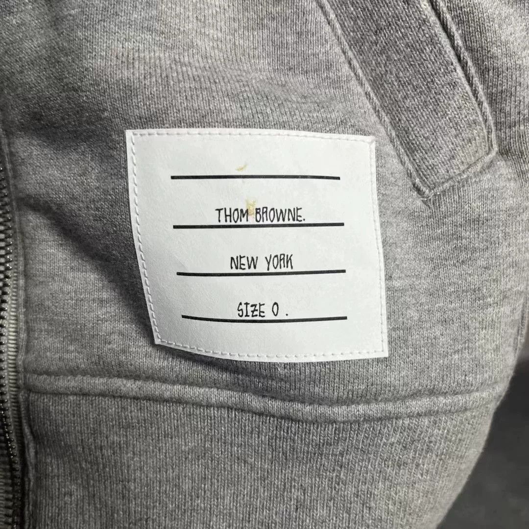 Thom Browne Thom Browne Gray Striped Logo Zip Jacket Size US XS / EU 42 / 0 - 3 Thumbnail