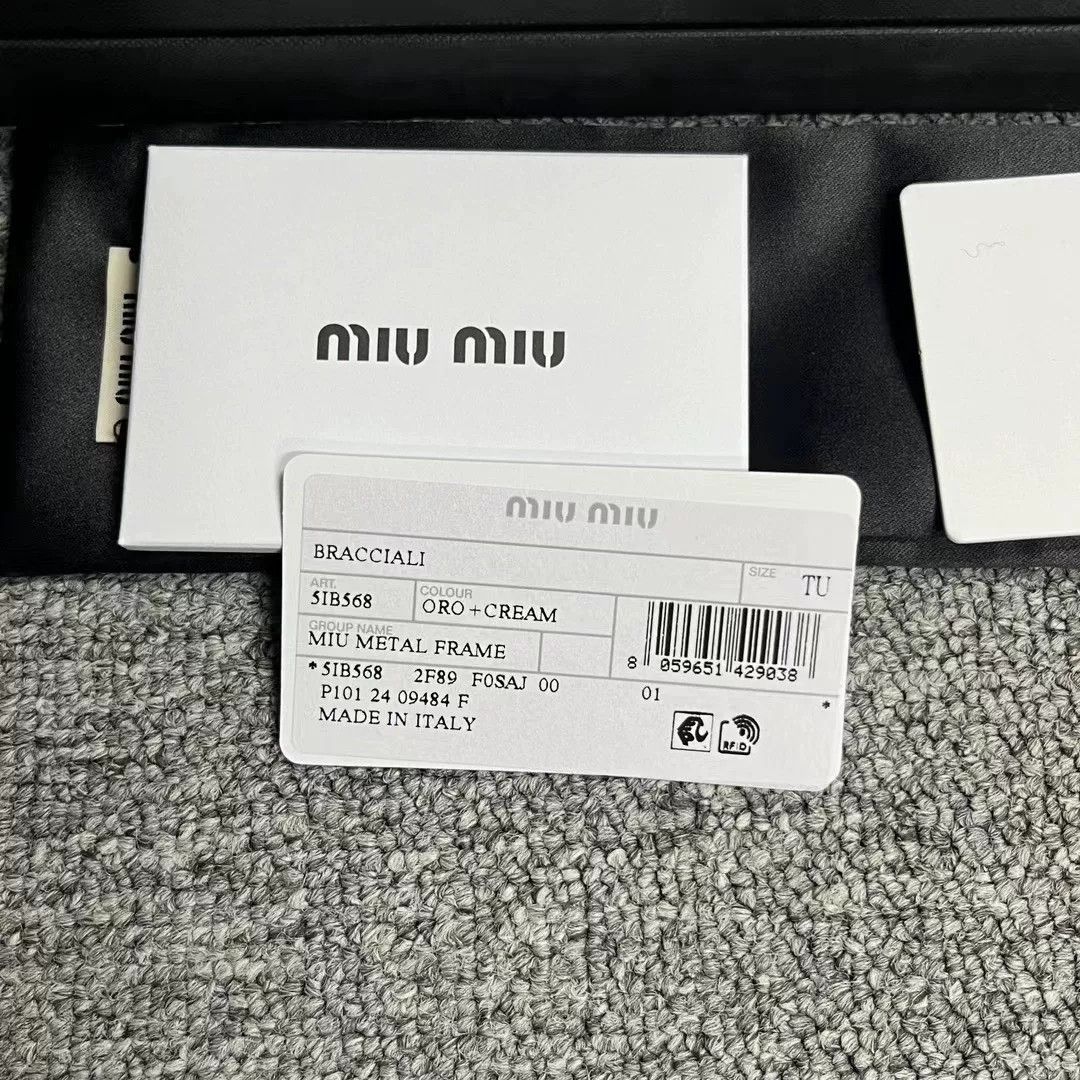 Miu Miu Miu Miu Gold Logo Engraved Bracelet Size ONE SIZE - 3 Thumbnail