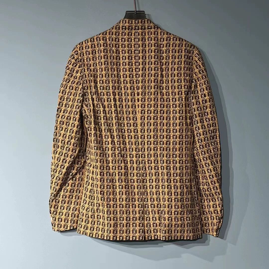 Fendi Fendi Gold Thread Logo Pattern Suit Jacket Size US S / EU 44-46 / 1 - 2 Thumbnail