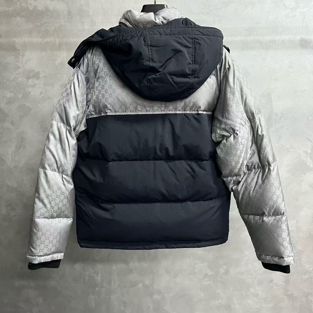Gucci Gucci Silver Logo Jacquard Down Jacket Size US L / EU 52-54 / 3 - 2 Thumbnail