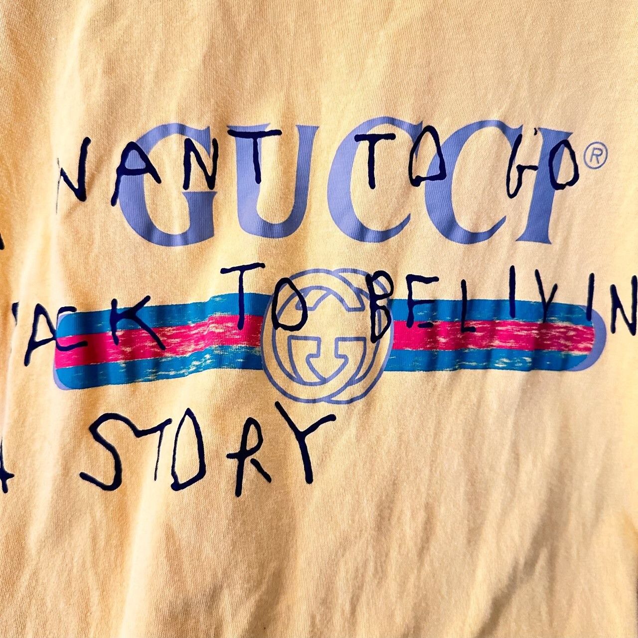 Gucci Gucci Graphic Yellow T-Shirt XS Women Size XS / US 0-2 / IT 36-38 - 3 Thumbnail