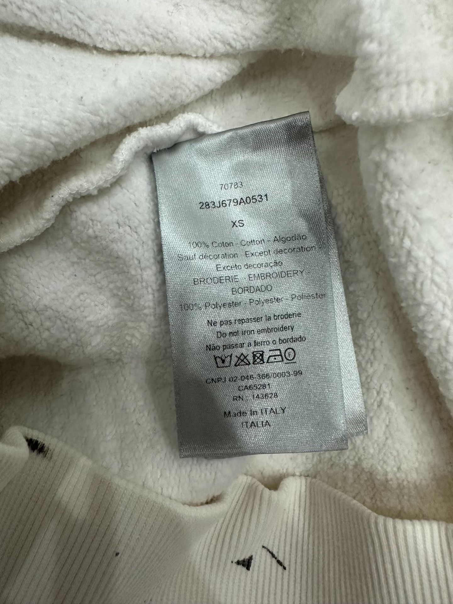 Dior Dior Collab White Hoodie XS Women Size XS / US 0-2 / IT 36-38 - 5 Thumbnail