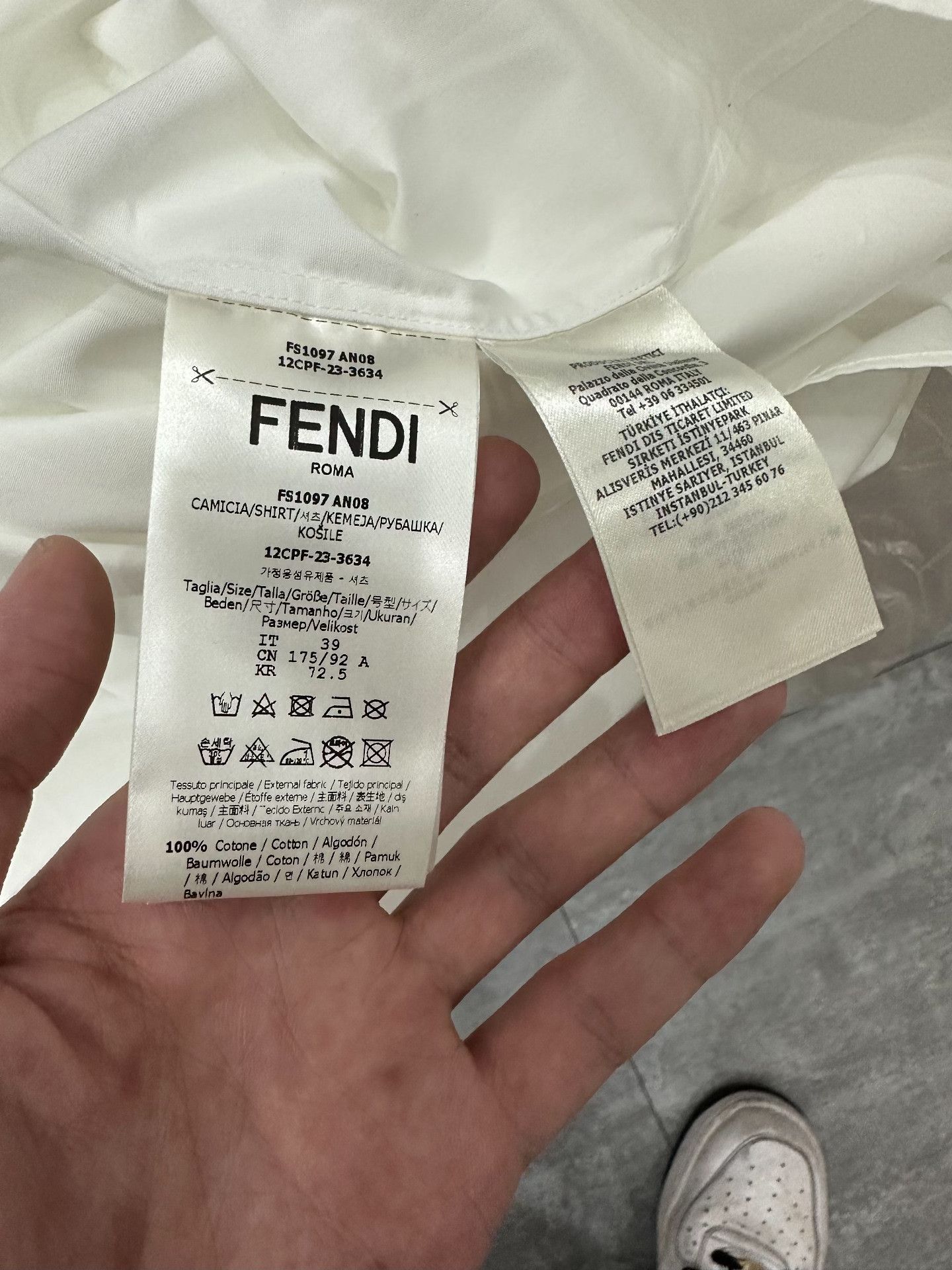 Fendi Fendi White Shirt m Men Size US M / EU 48-50 / 2 - 6 Thumbnail