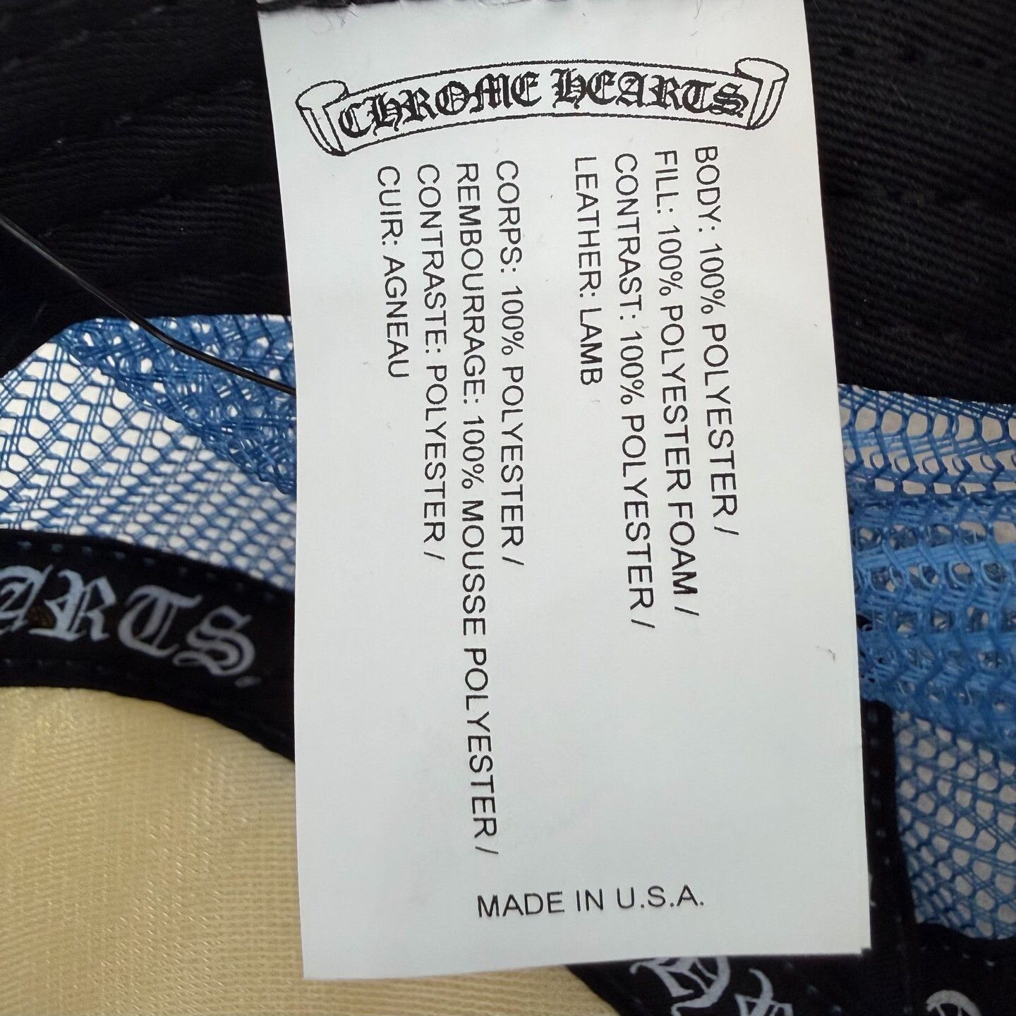 Chrome Hearts Chrome Hearts Blue Hat 60 Men Size ONE SIZE - 6 Thumbnail