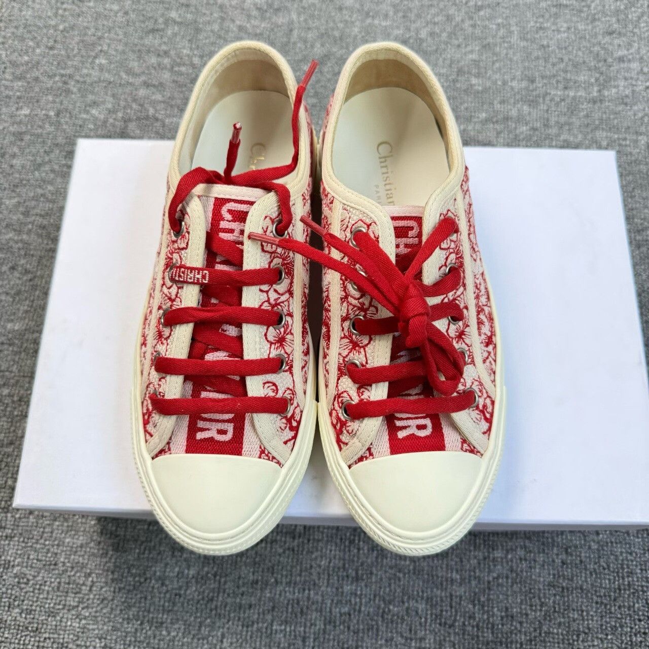 Dior Dior Red Lowtop Sneakers us_6 Women Size US 6 / IT 36 - 2 Thumbnail