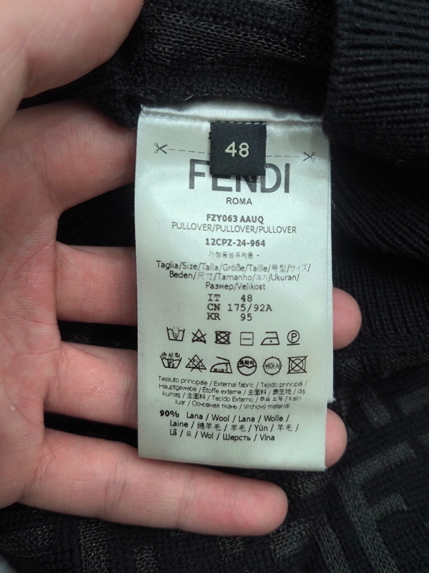 Fendi Fendi Retro Wool Black Hoodie xl Men Size US XL / EU 56 / 4 - 5 Thumbnail