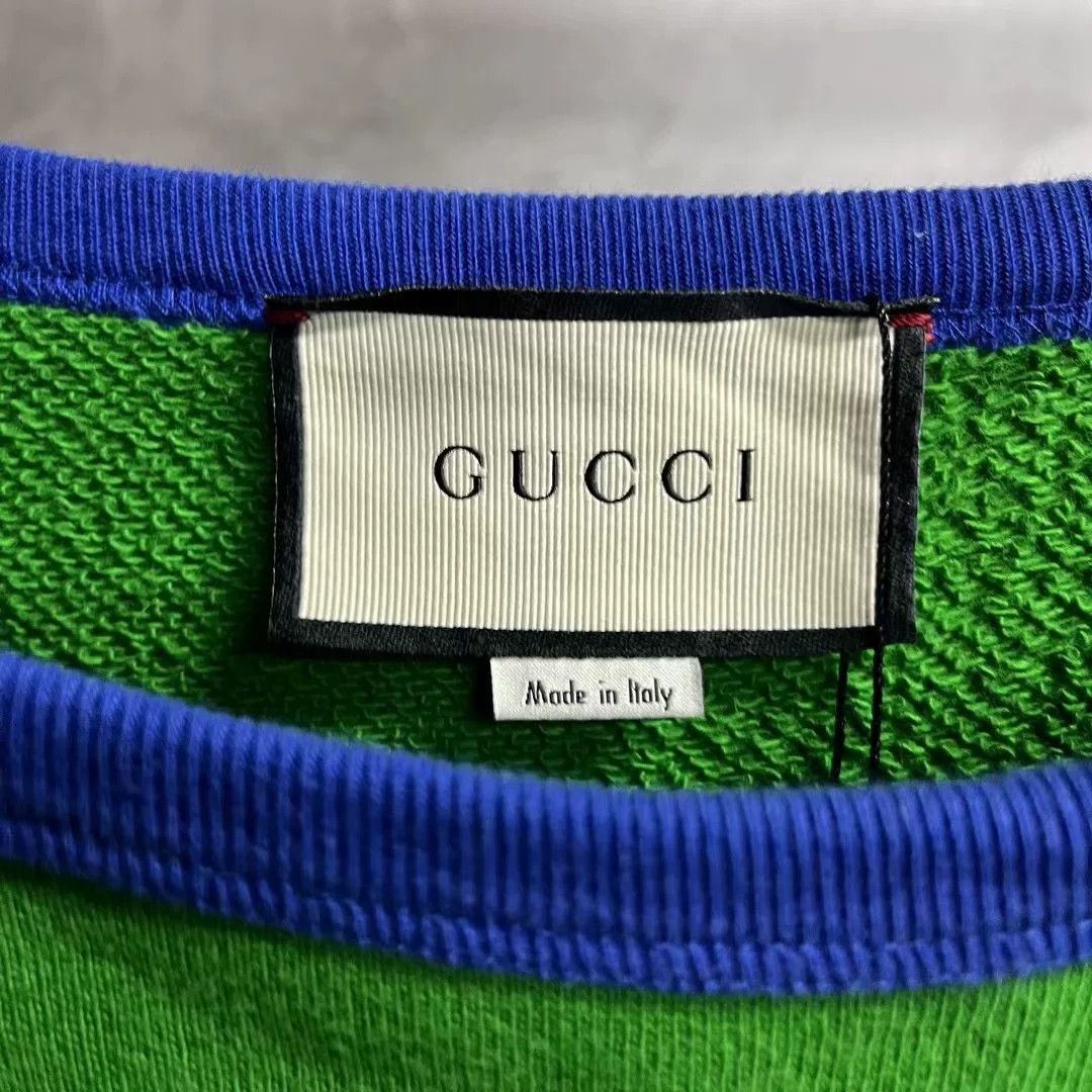 Gucci Gucci Green Letter Print Crewneck Sweatshirt Size US L / EU 52-54 / 3 - 3 Thumbnail