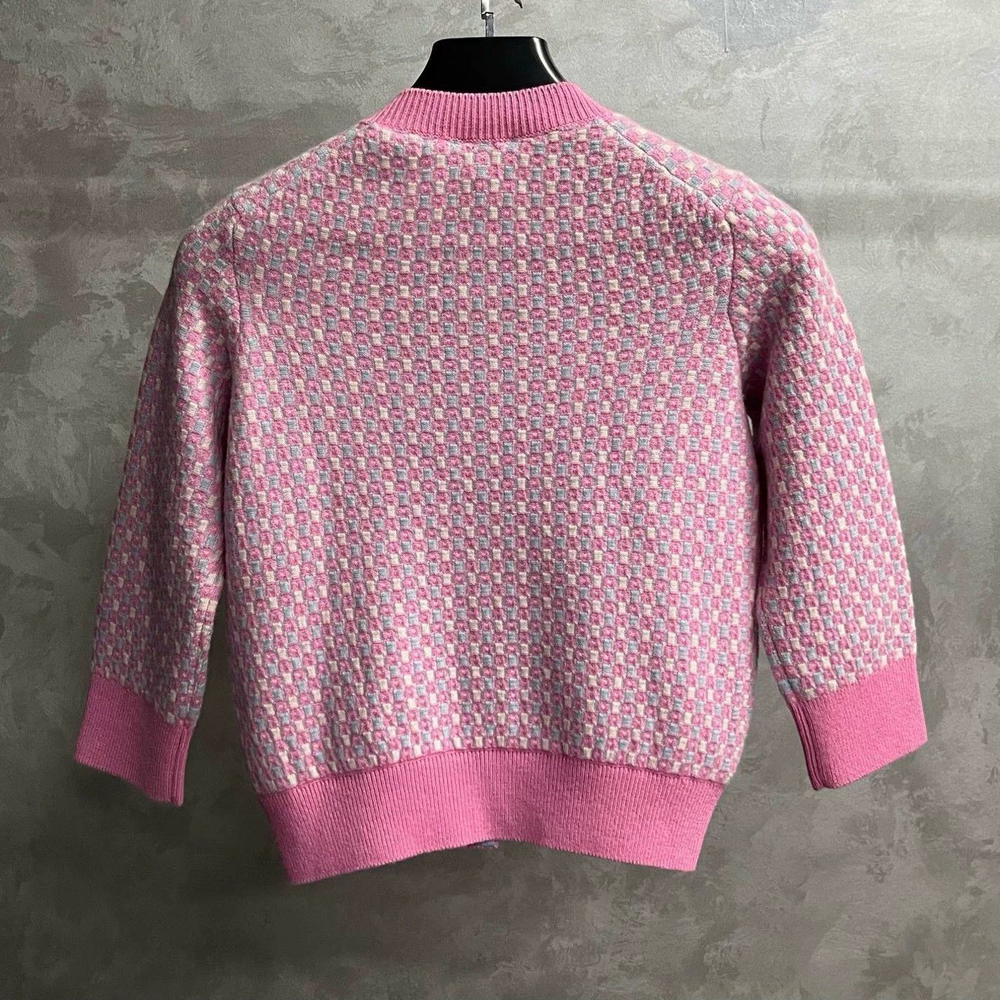 Chanel Chanel Pink Colorblock Print Short Knit Top Size XXS / US 00 / IT 34 - 2 Thumbnail