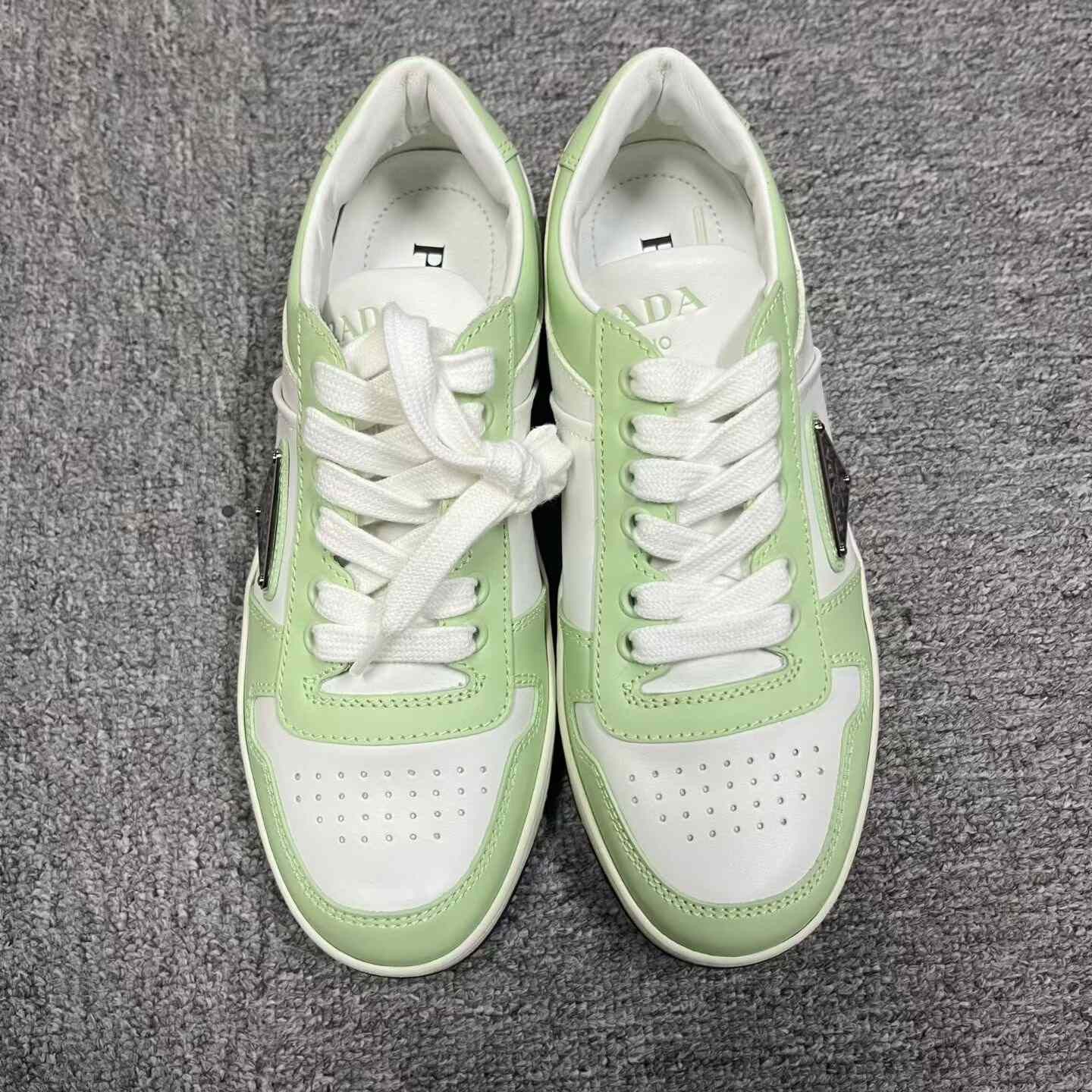 Prada Prada Green Leather Low-Top Sneakers Size US 4.5 / IT 34.5 - 2 Thumbnail