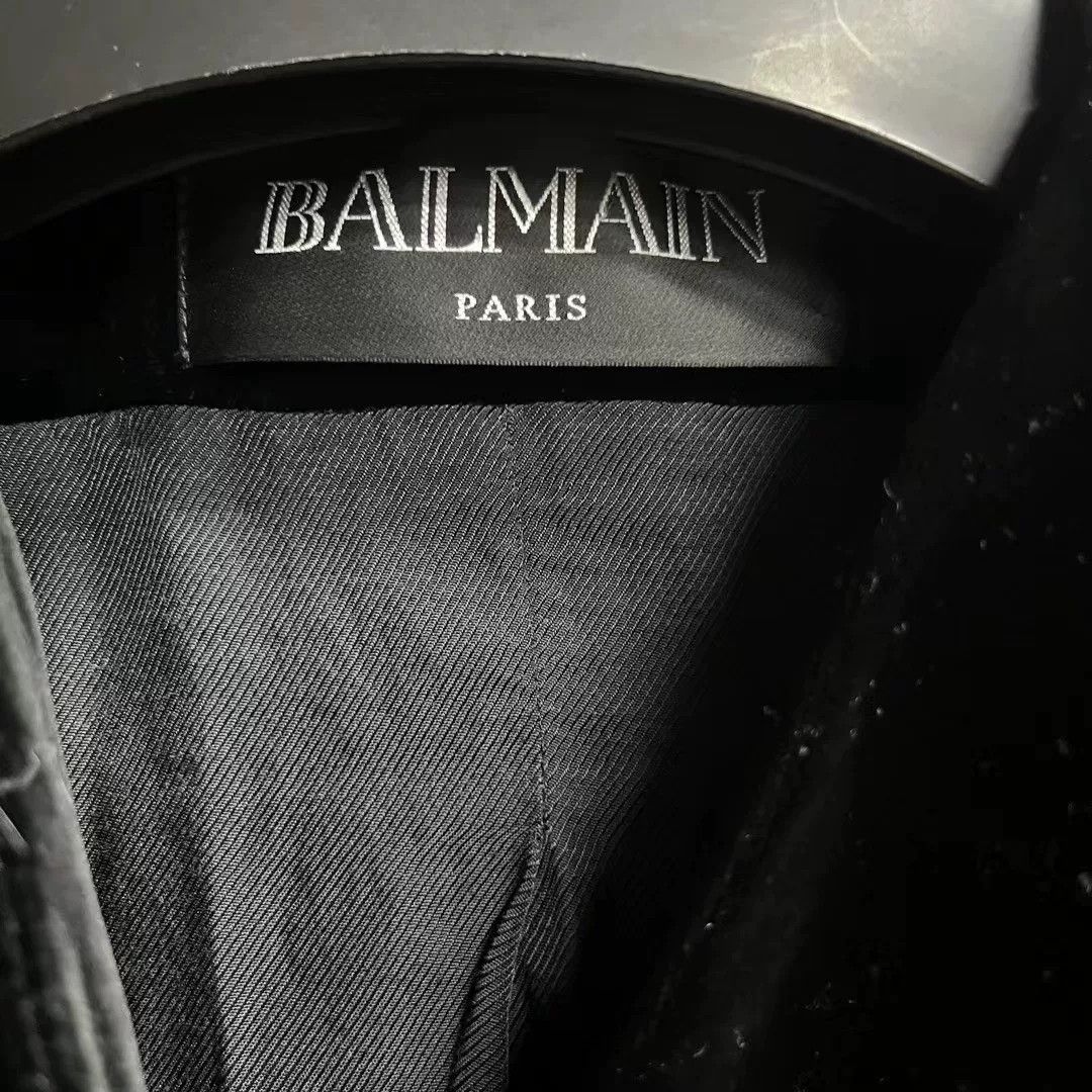 Balmain Balmain Latest Black Velvet Padded Blazer Size XS / US 0-2 / IT 36-38 - 3 Thumbnail