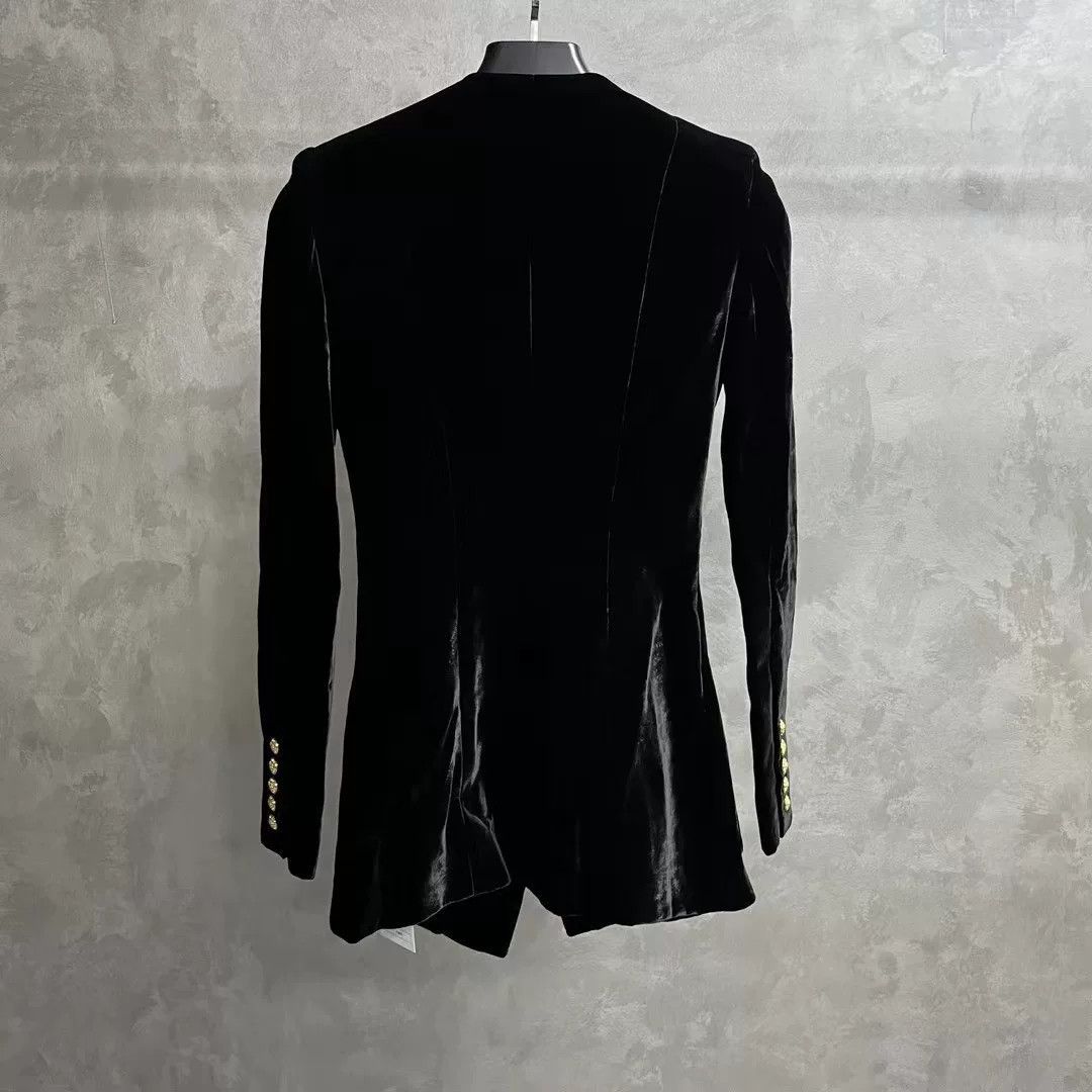 Balmain Balmain Latest Black Velvet Padded Blazer Size XS / US 0-2 / IT 36-38 - 2 Thumbnail