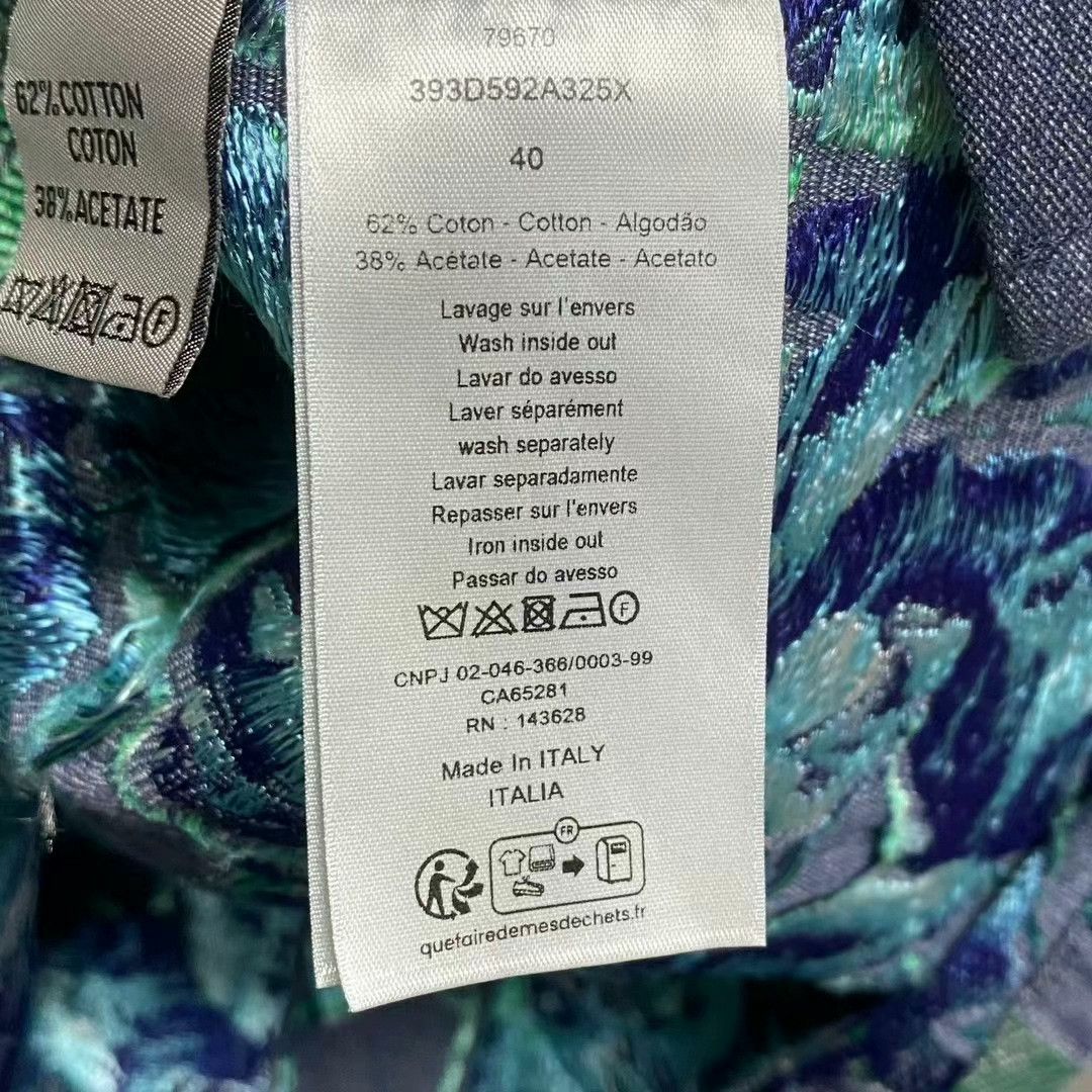 Dior Dior 23 Denim Tears Green Floral Logo Jacket Size US XXS / EU 40 - 4 Thumbnail