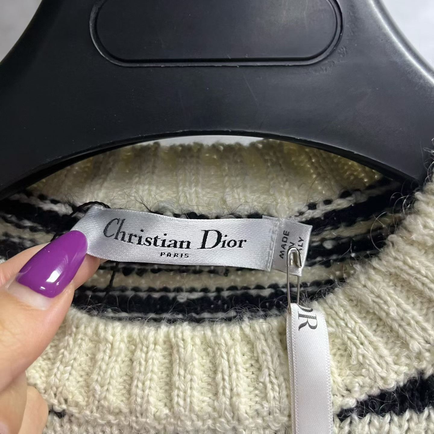 Dior Dior Logo Stripe Short-Sleeve Knit Size XXS / US 00 / IT 34 - 5 Thumbnail