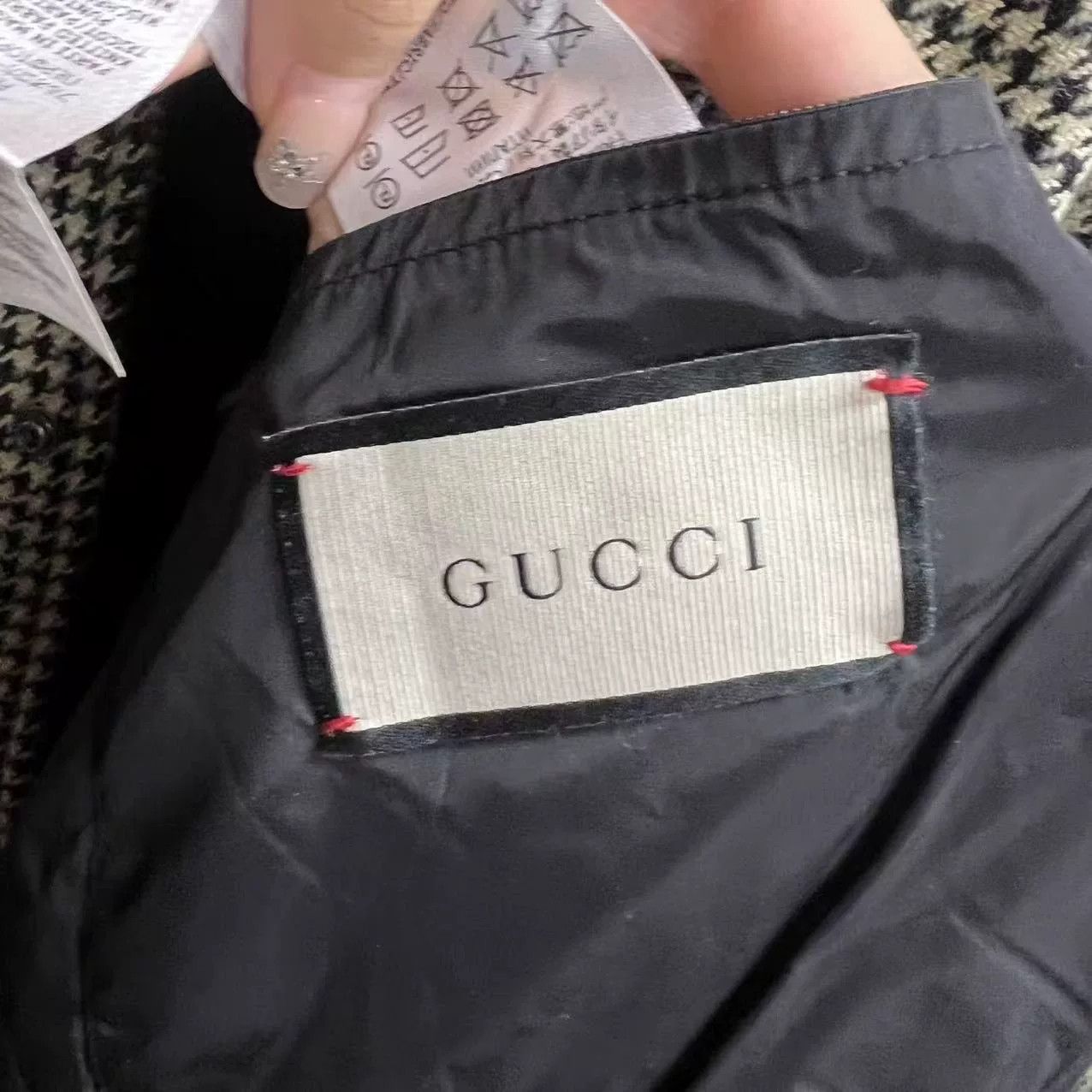 Gucci Gucci Beige Houndstooth Letter Print Jacket Size US S / EU 44-46 / 1 - 5 Thumbnail