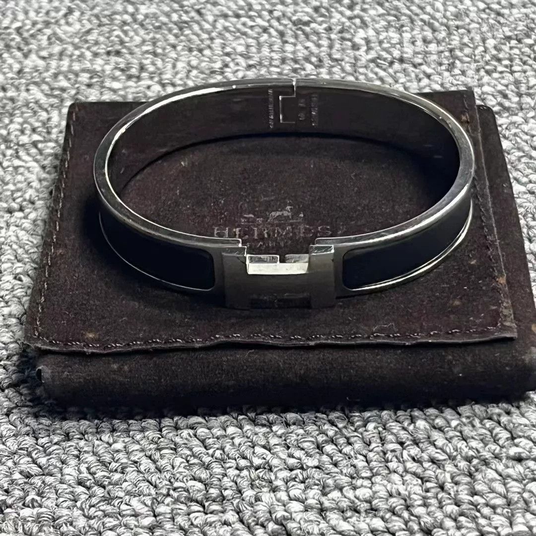 Hermes Hermes Matte Black H Open Adjustable Bangle Size ONE SIZE - 2 Thumbnail