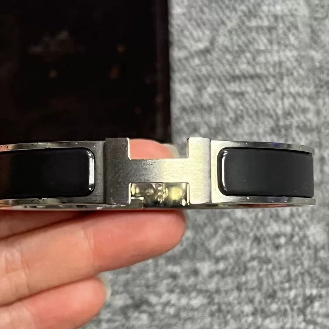 Hermes Hermes Matte Black H Open Adjustable Bangle Size ONE SIZE - 3 Thumbnail