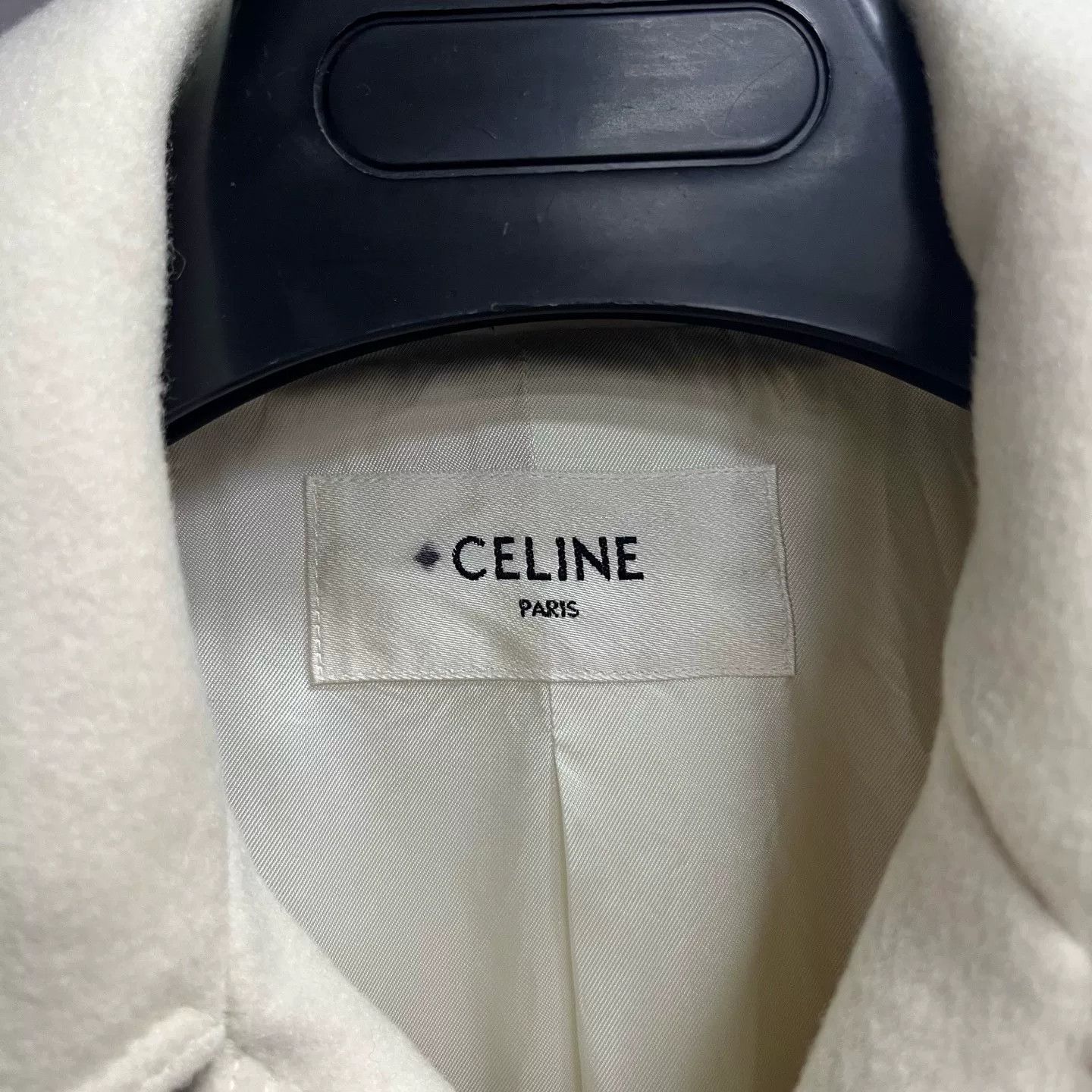 Celine Celine White Wool Lapel Double-Breasted Coat Size XS / US 0-2 / IT 36-38 - 5 Thumbnail