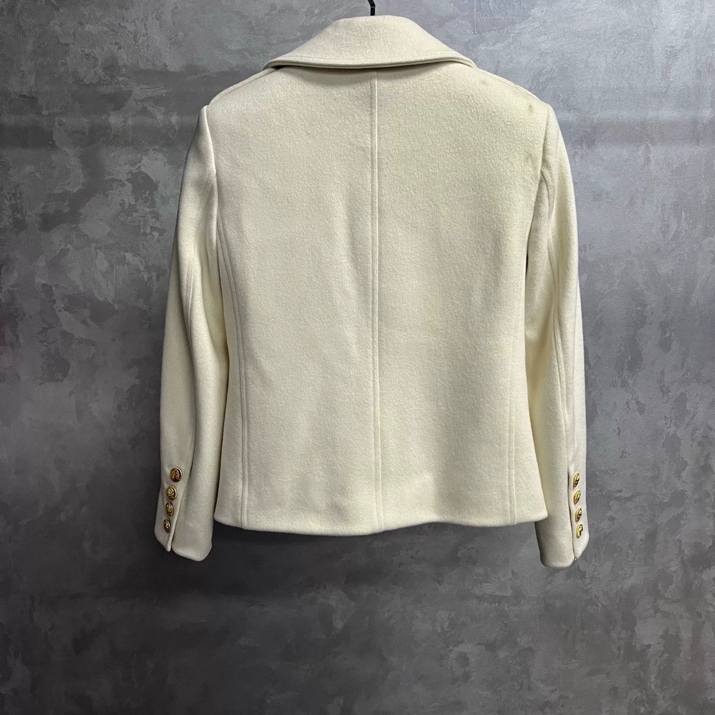 Celine Celine White Wool Lapel Double-Breasted Coat Size XS / US 0-2 / IT 36-38 - 2 Thumbnail