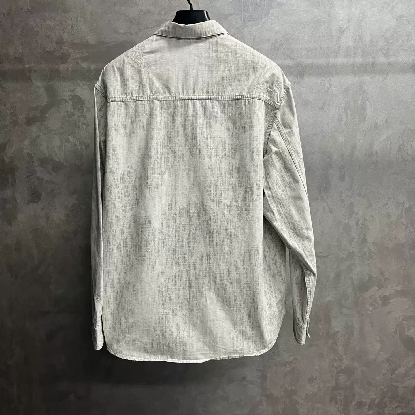 Dior Dior Gray Monogram Loose Denim Shirt Size US M / EU 48-50 / 2 - 2 Thumbnail