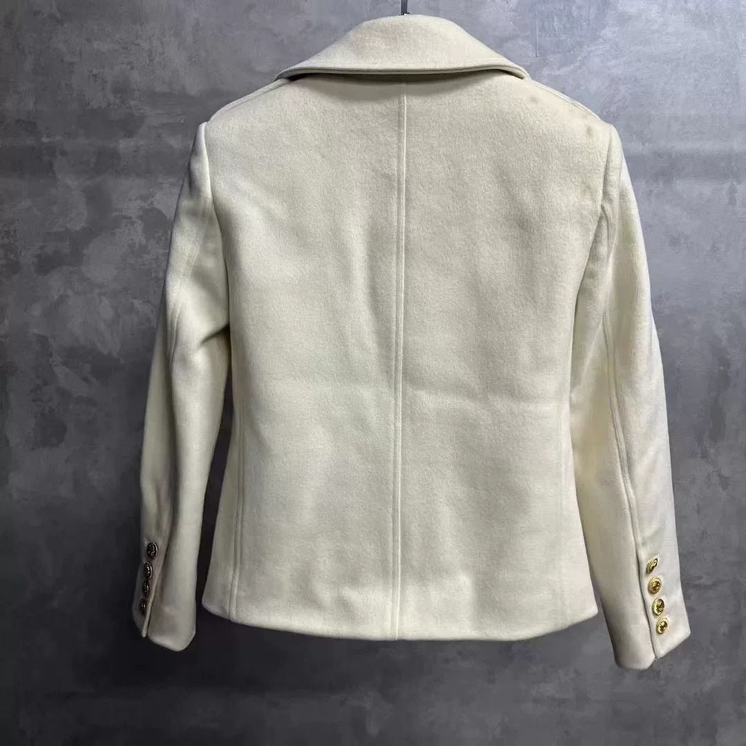 Celine Celine White Wool Lapel Double-Breasted Short Coat Size XS / US 0-2 / IT 36-38 - 2 Thumbnail