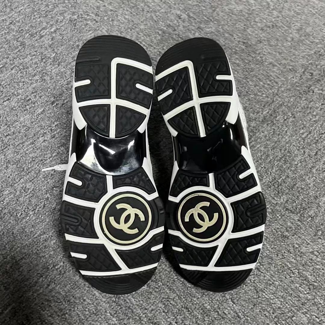 Chanel Chanel White Leather Logo Low-Top Sneakers Size US 6.5 / IT 36.5 - 5 Thumbnail