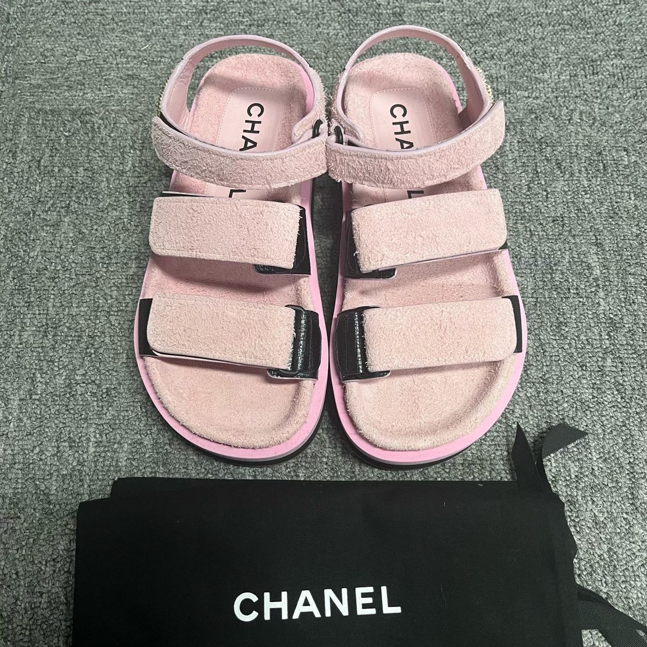 Chanel Chanel Pink Solid Velcro Sandals Size US 5 / IT 35 - 2 Thumbnail