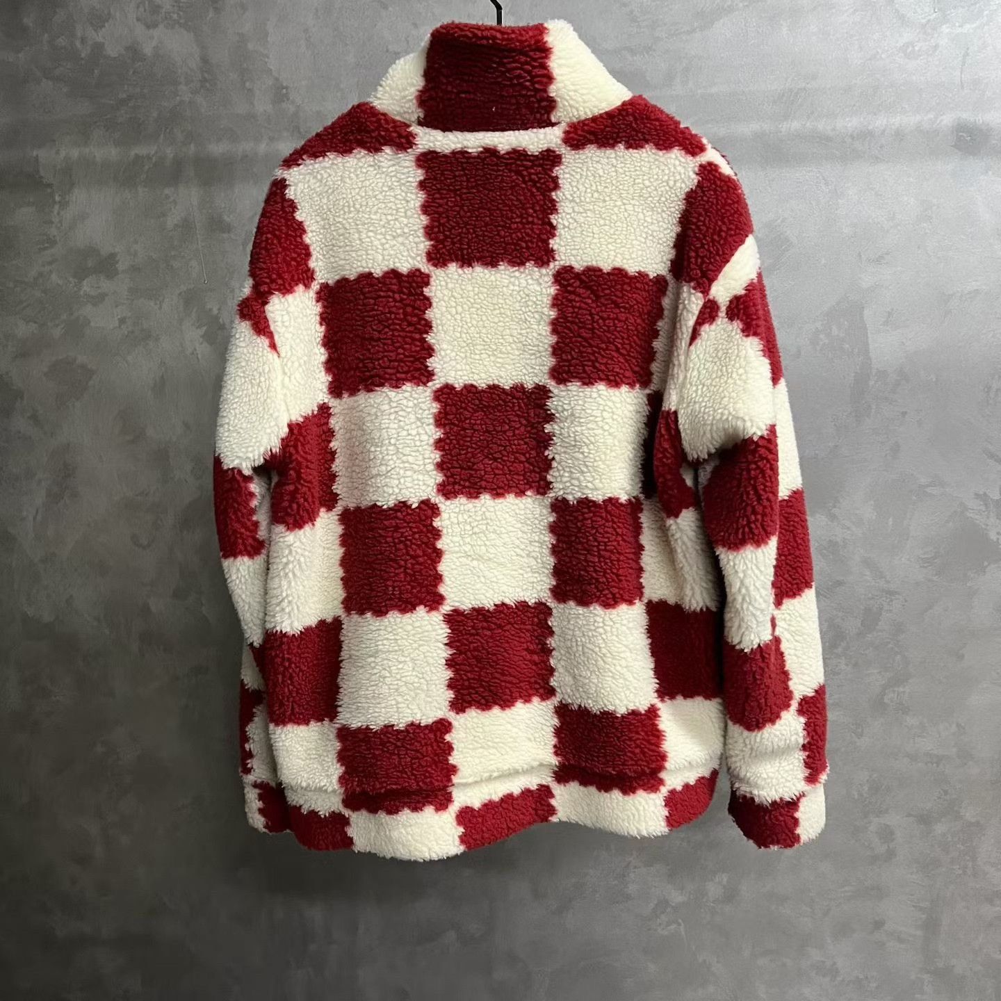 Louis Vuitton Louis Vuitton Red Checkerboard Lamb Wool Jacket Size US XL / EU 56 / 4 - 2 Thumbnail