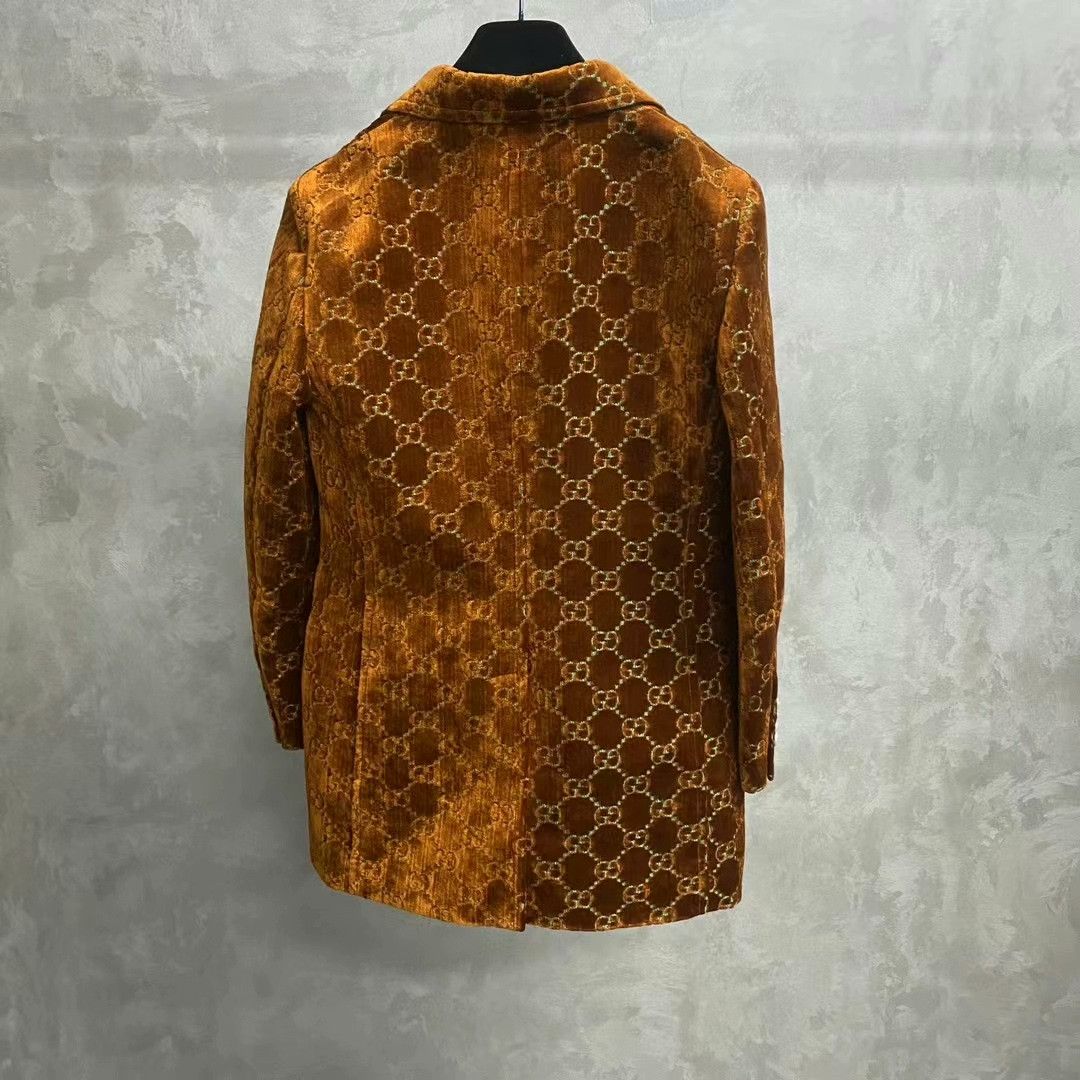 Gucci Gucci Brown Logo Print Jacket Coat Size US XXS / EU 40 - 2 Thumbnail