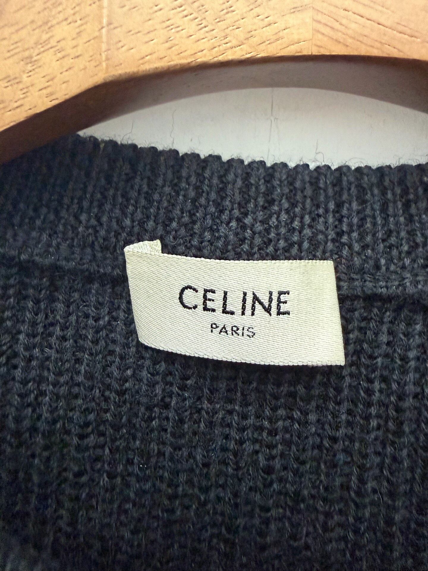 Celine Celine Wool Embroidered Black Sweater S Women Size S / US 4 / IT 40 - 2 Thumbnail
