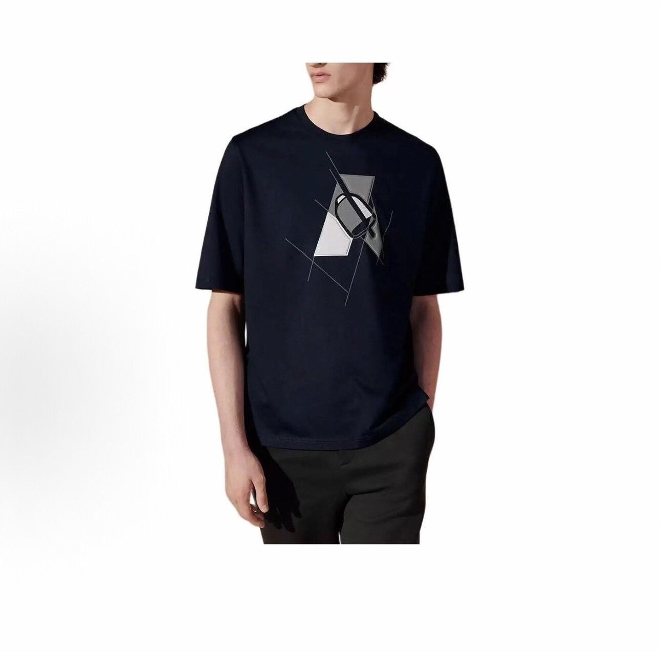 Hermes Hermes Printed Graphic Blue T-Shirt m Men Size US M / EU 48-50 / 2 - 7 Thumbnail