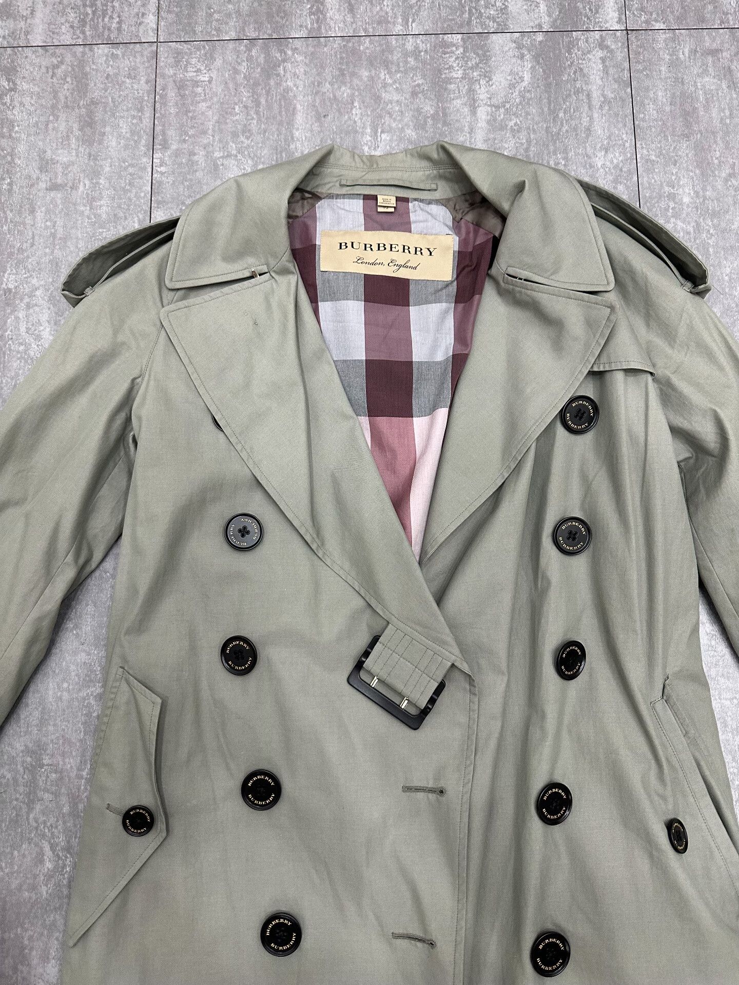 Burberry Burberry Long Green Coat S Women Size S / US 4 / IT 40 - 3 Thumbnail