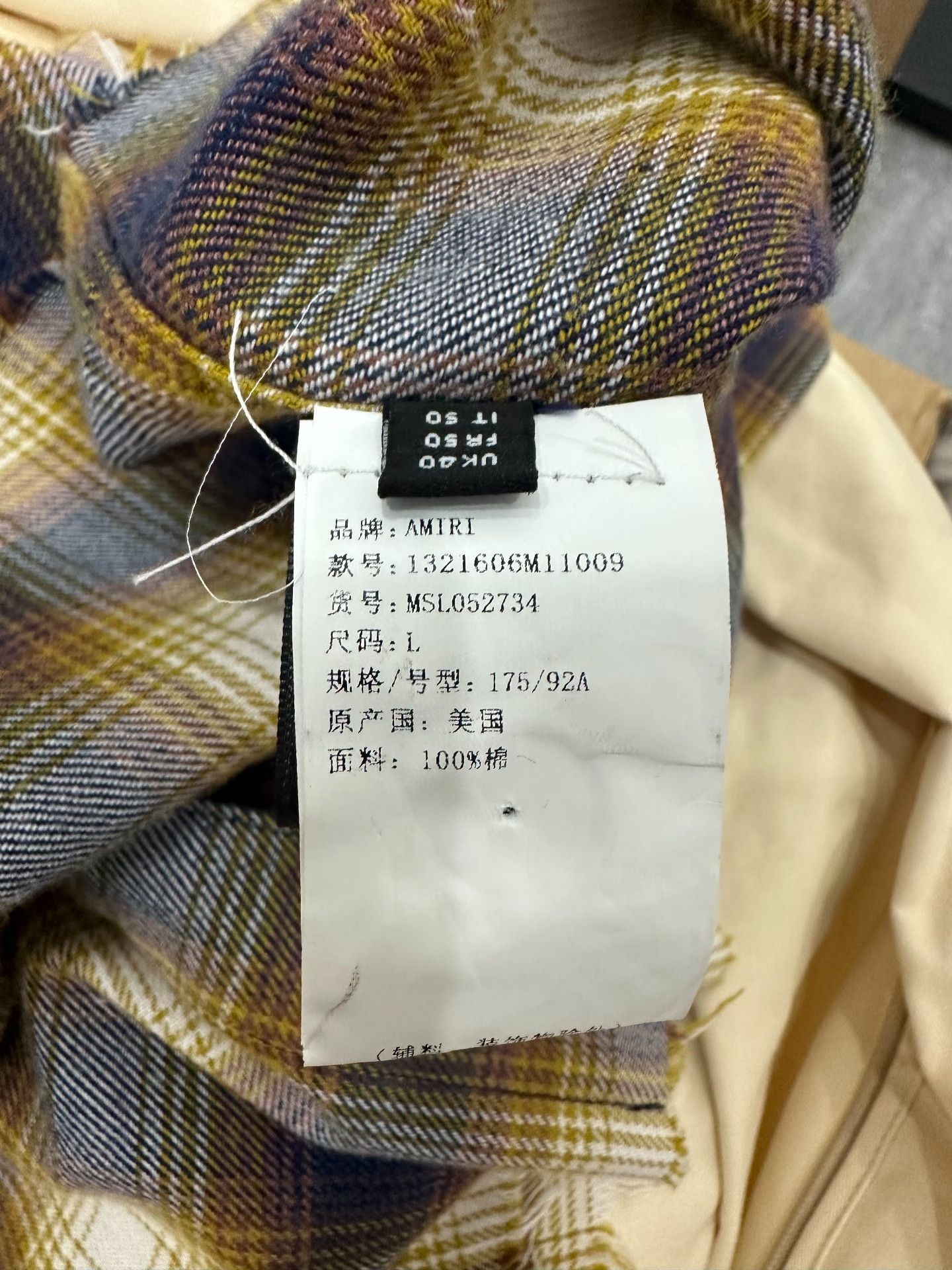 Amiri Amiri Plaid Cotton Shirt l Men Size US L / EU 52-54 / 3 - 5 Thumbnail