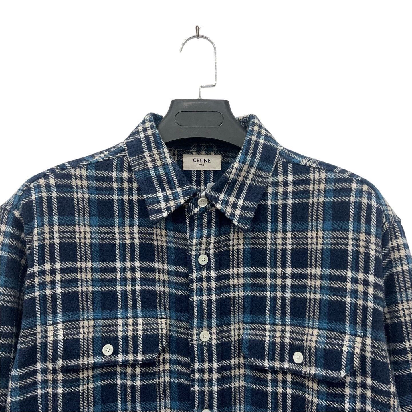 Celine Celine Cotton Plaid Blue Shirt l Men Size US L / EU 52-54 / 3 - 3 Thumbnail